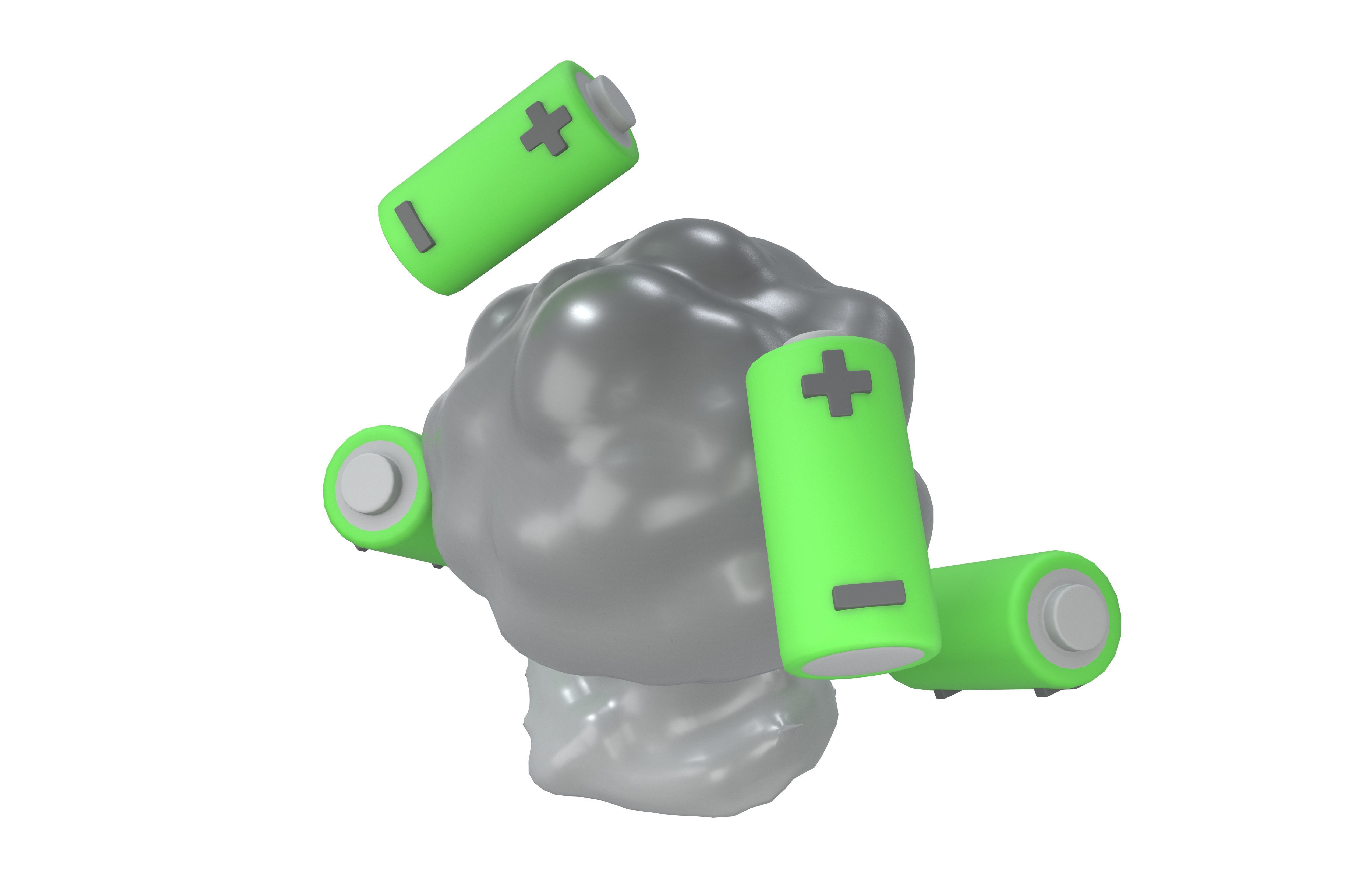 Battery Explosion Icon v1 003 Low-poly 3D model_2