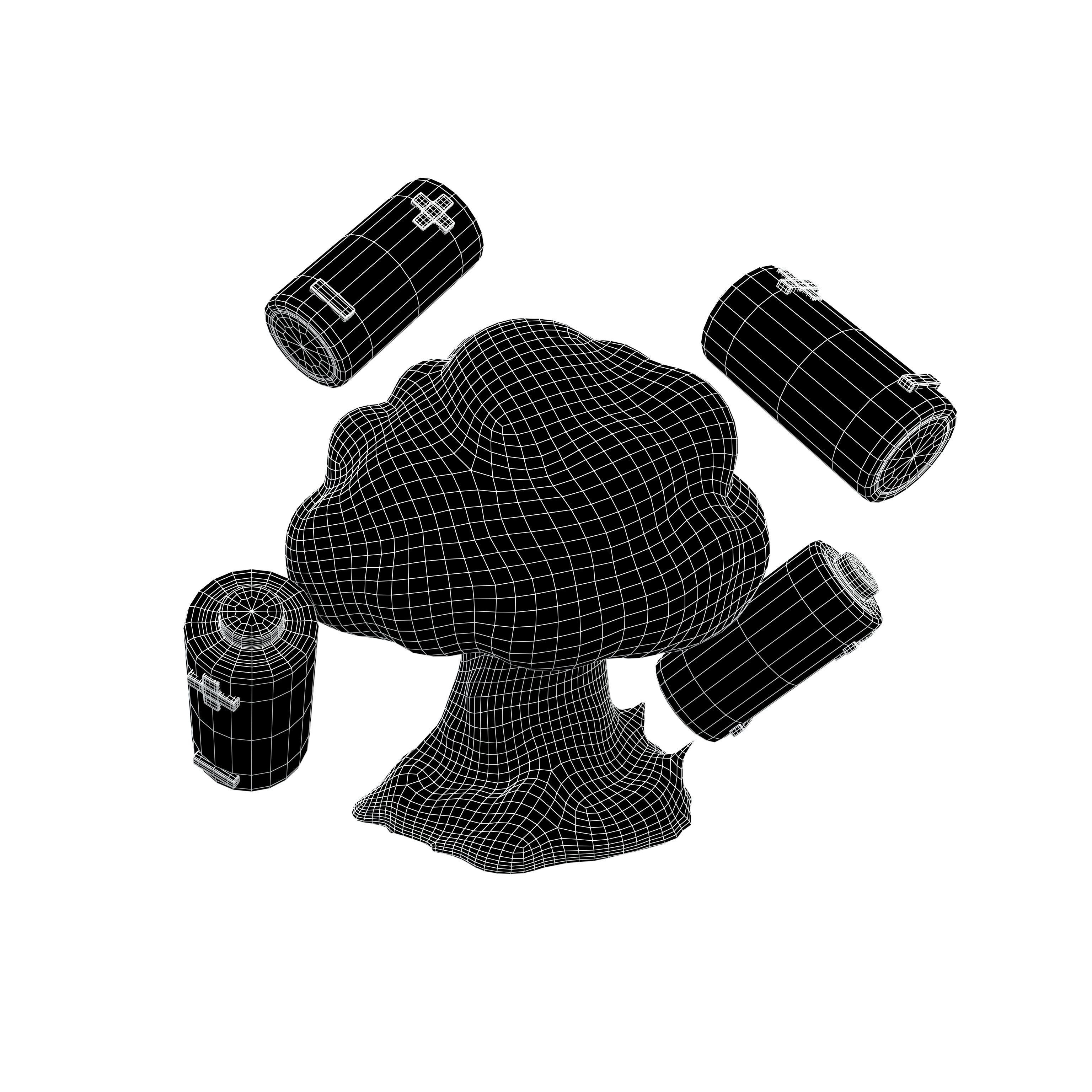 Battery Explosion Icon v1 003 Low-poly 3D model_4