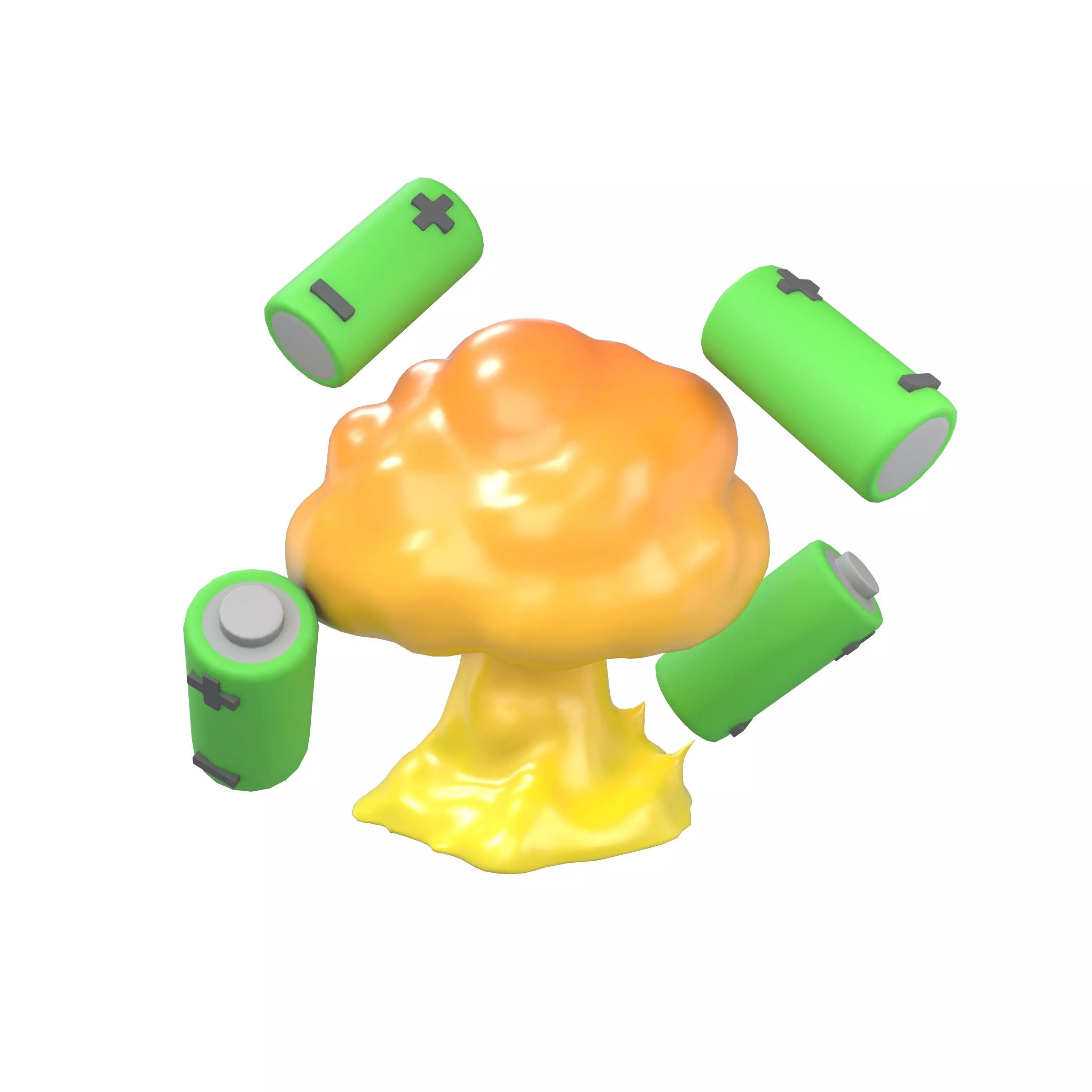 Battery Explosion Icon v1 004 Low-poly 3D model_0