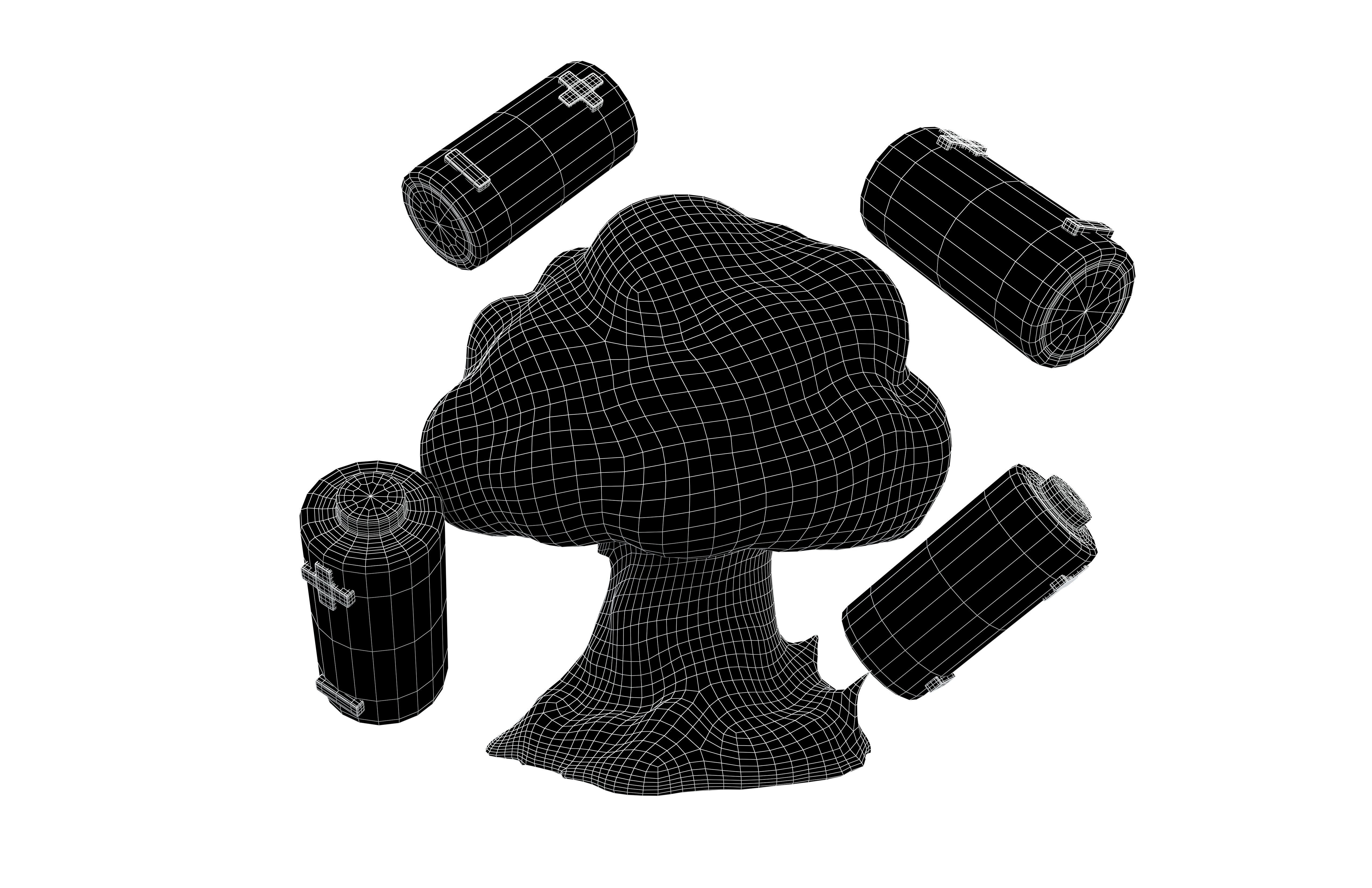 Battery Explosion Icon v1 004 Low-poly 3D model_5