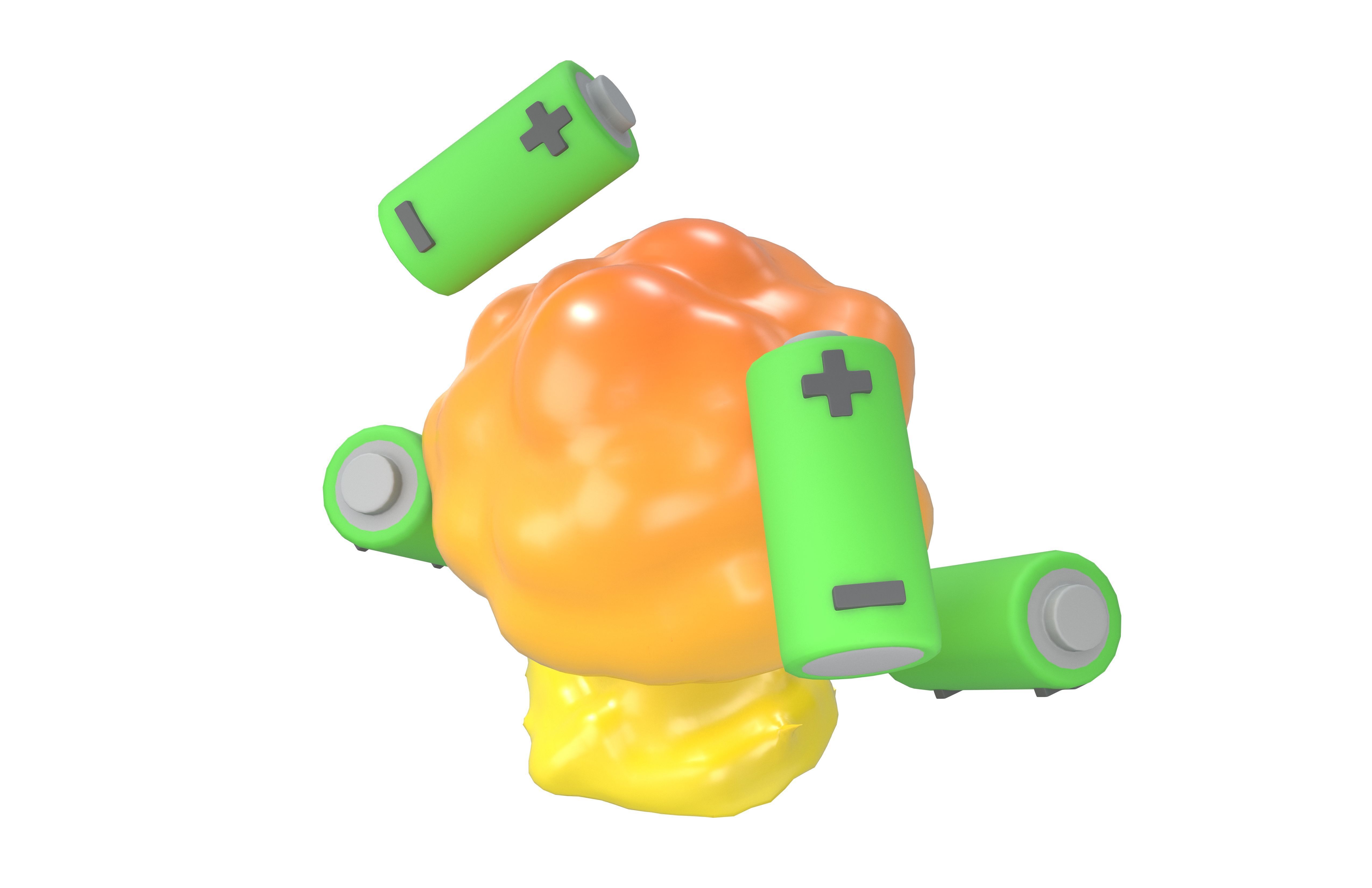 Battery Explosion Icon v1 004 Low-poly 3D model_2