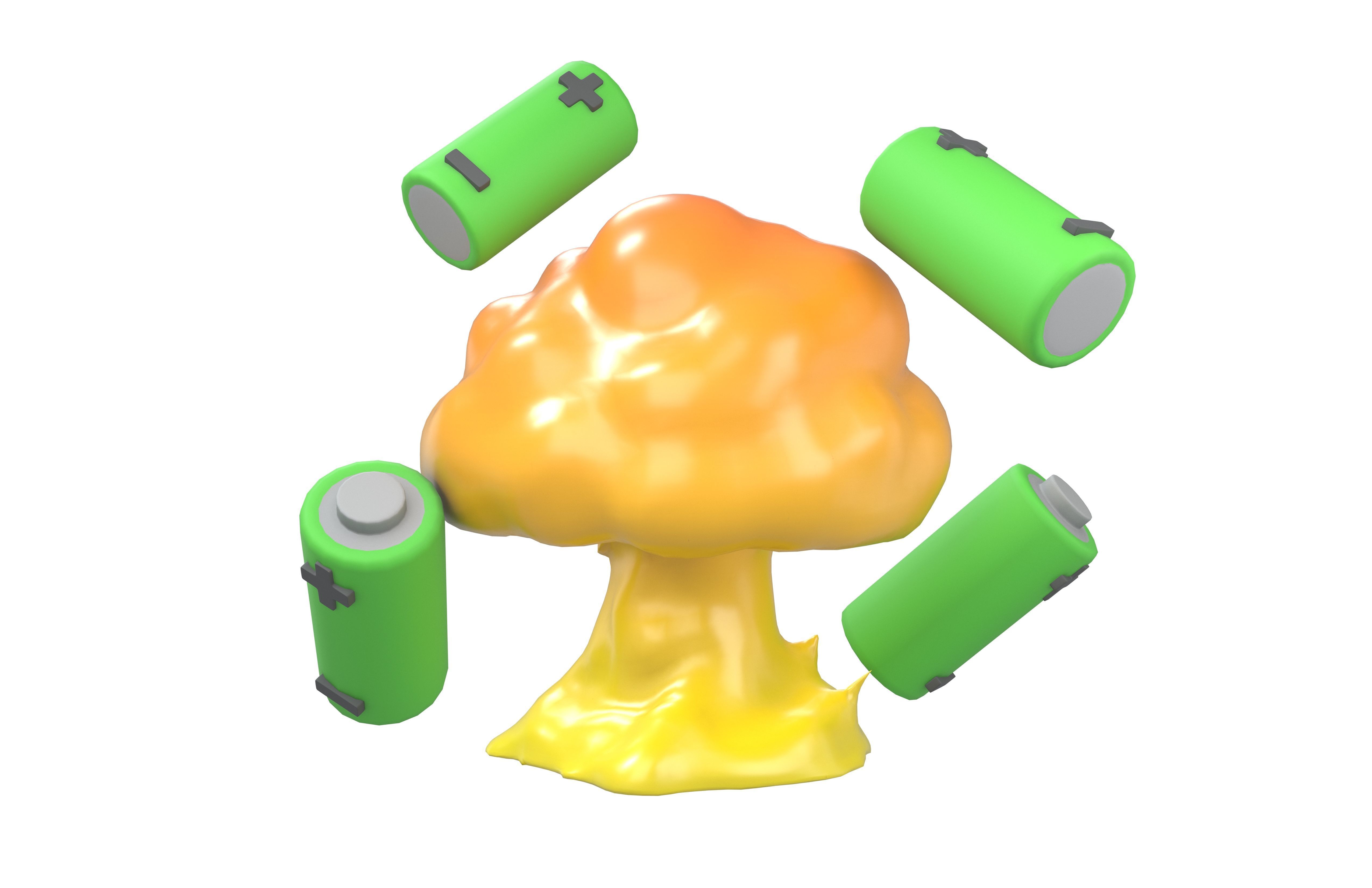 Battery Explosion Icon v1 004 Low-poly 3D model_1