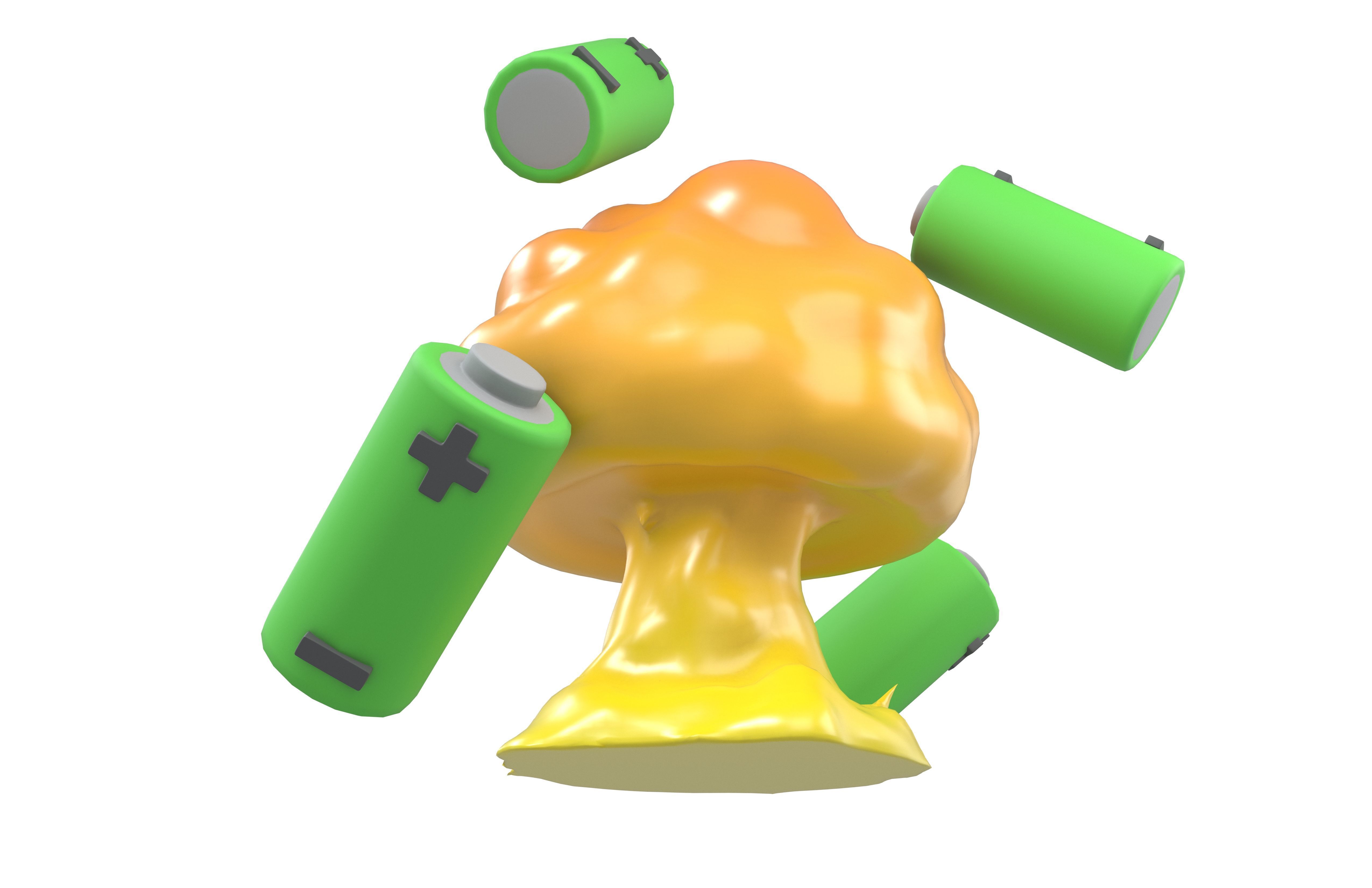 Battery Explosion Icon v1 004 Low-poly 3D model_3