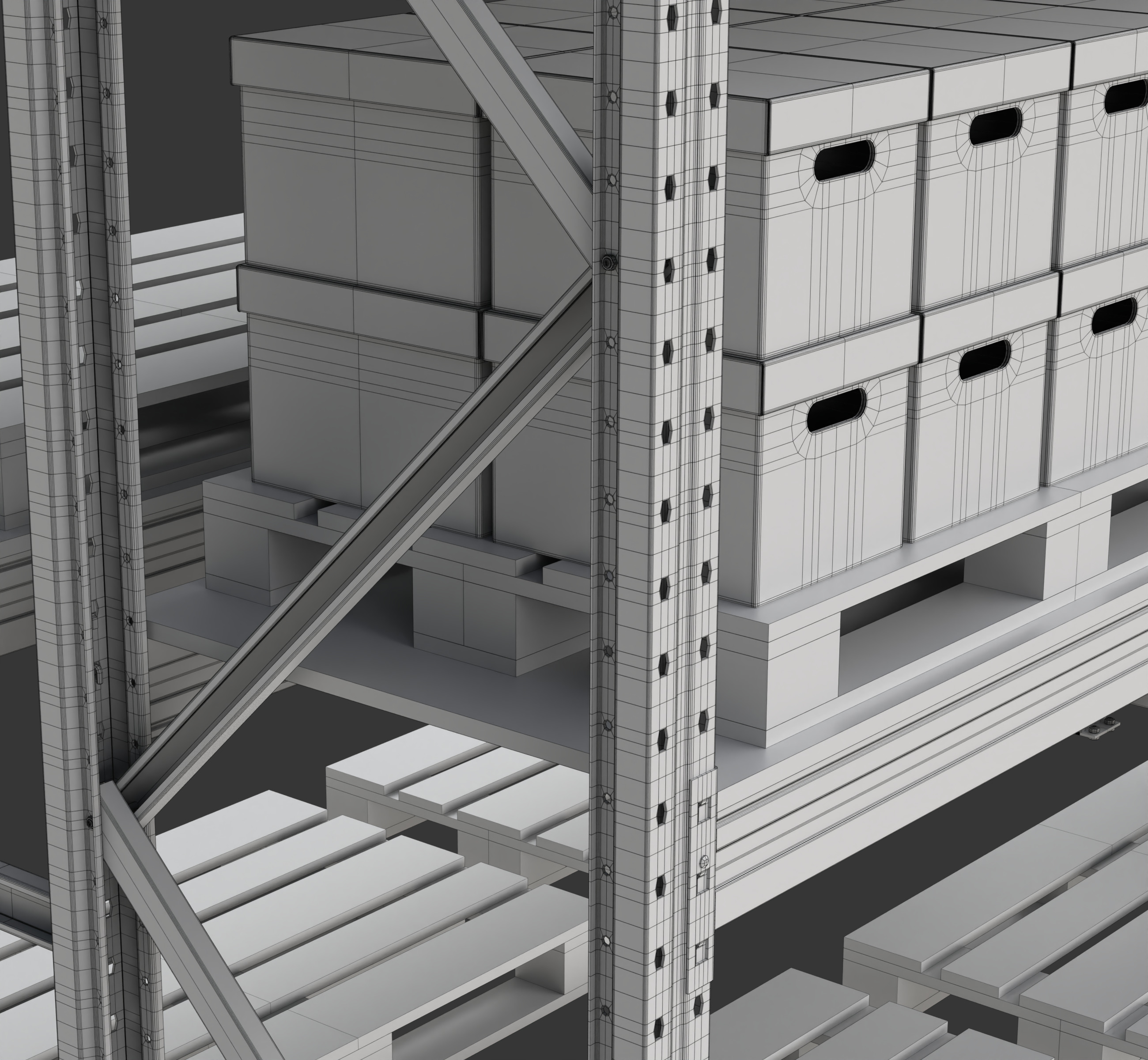 Pallet Racking System 3D model_25