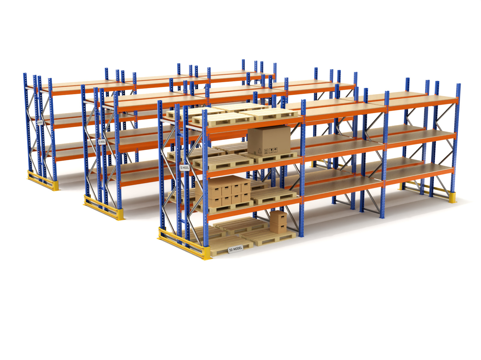 Pallet Racking System 3D model_5
