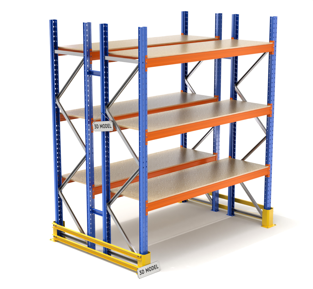 Pallet Racking System 3D model_12