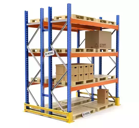 Pallet Racking System 3D model