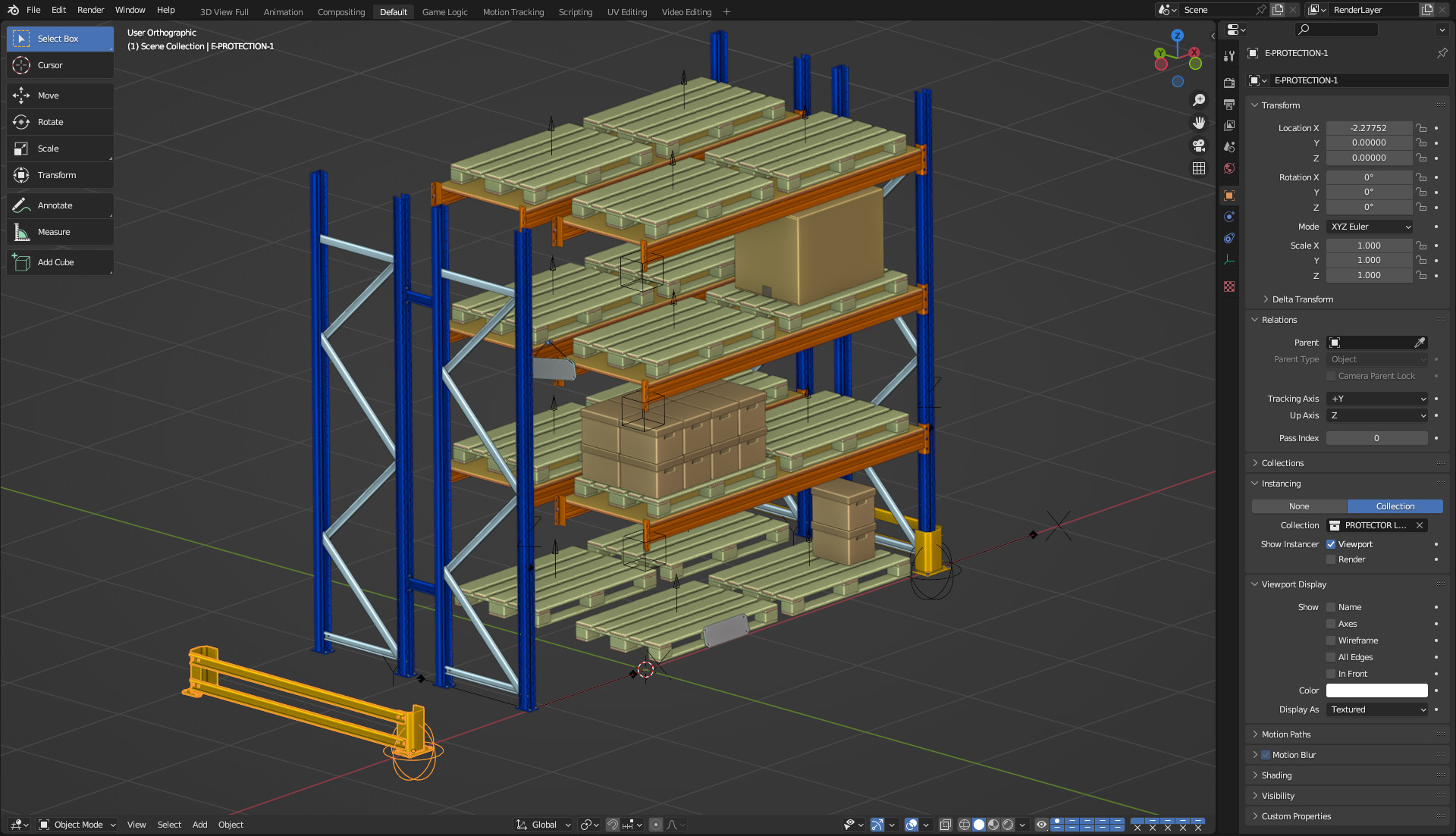 Pallet Racking System 3D model_19