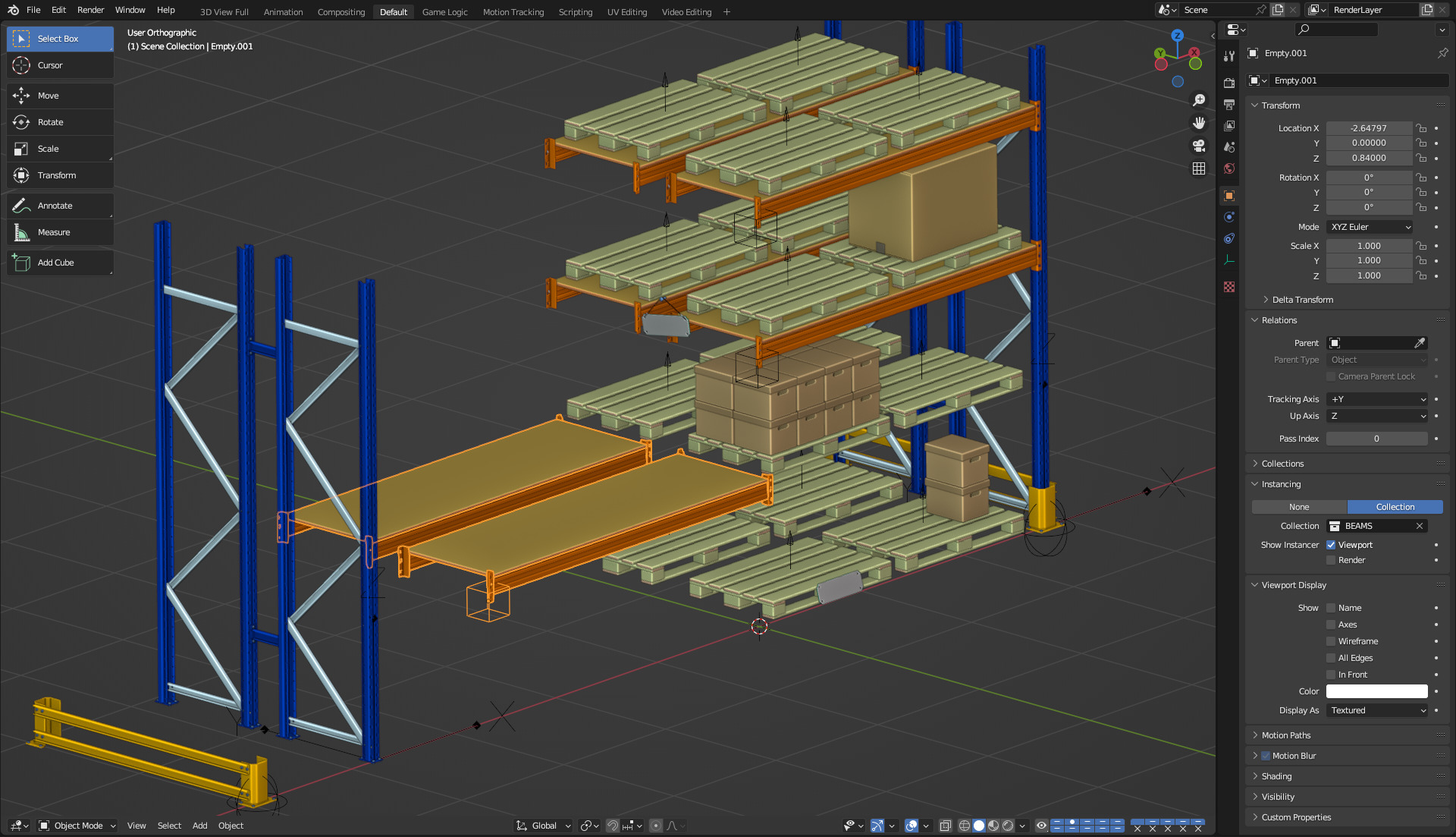 Pallet Racking System 3D model_20