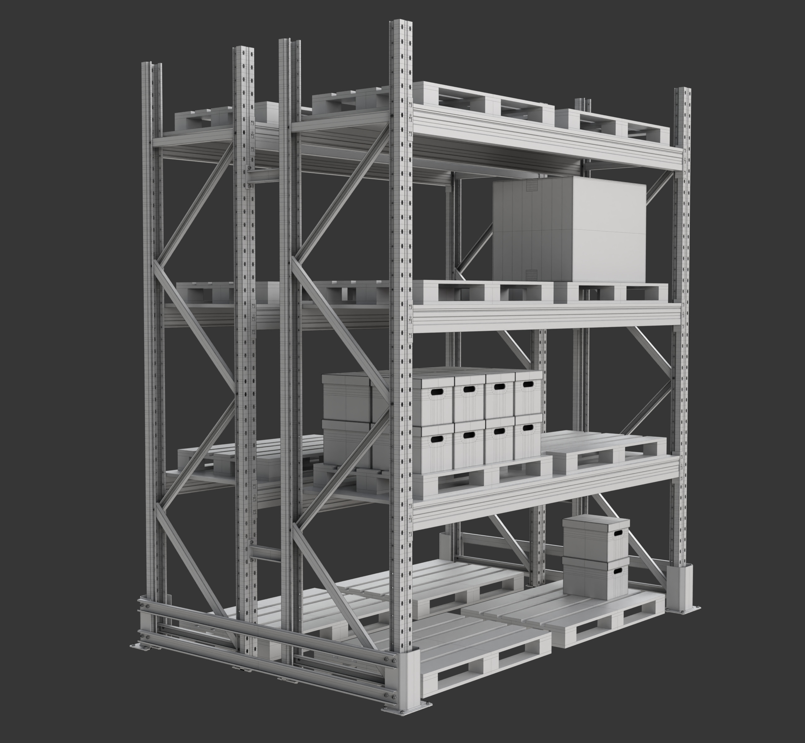 Pallet Racking System 3D model_24
