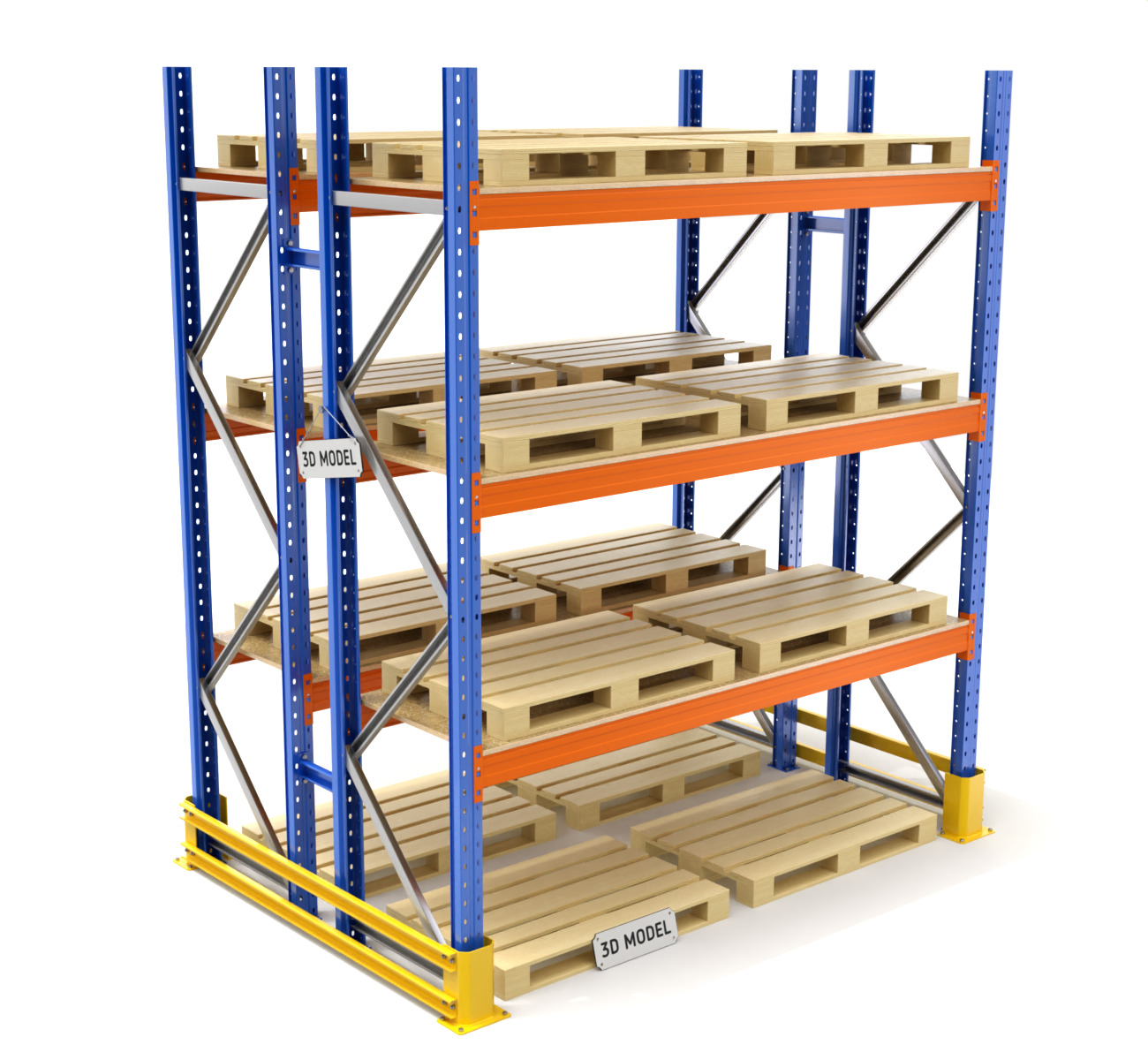 Pallet Racking System 3D model_13