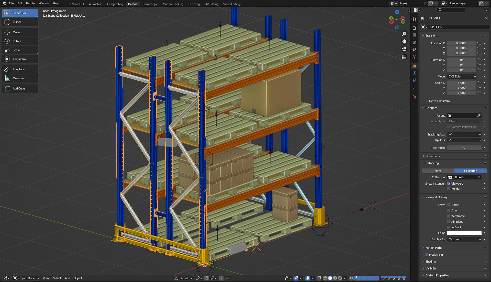 Pallet Racking System 3D model_18