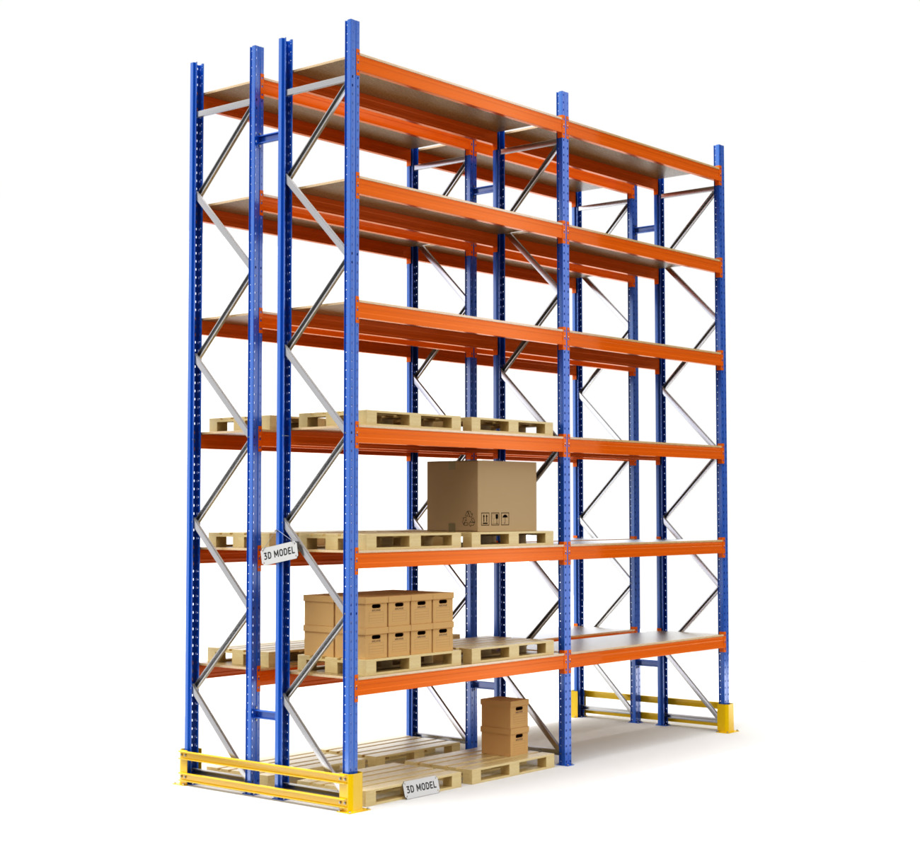 Pallet Racking System 3D model_4