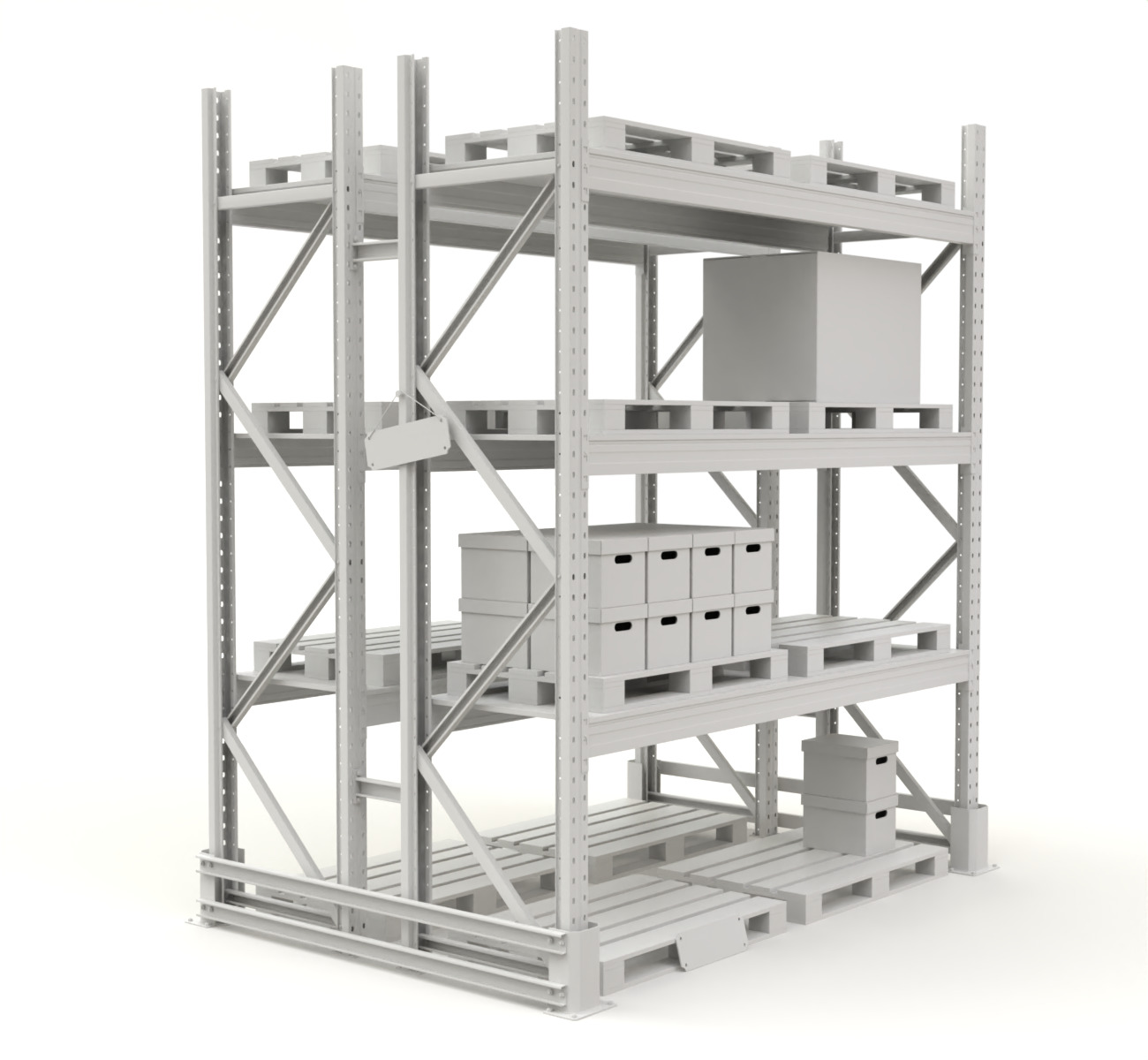 Pallet Racking System 3D model_14