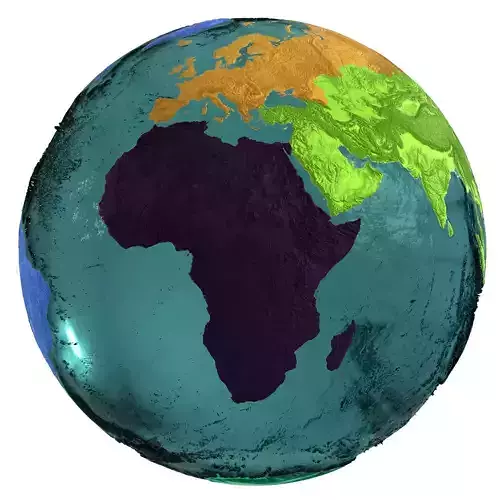 Earth Water 3D Globe Continents   Low-poly 3D model