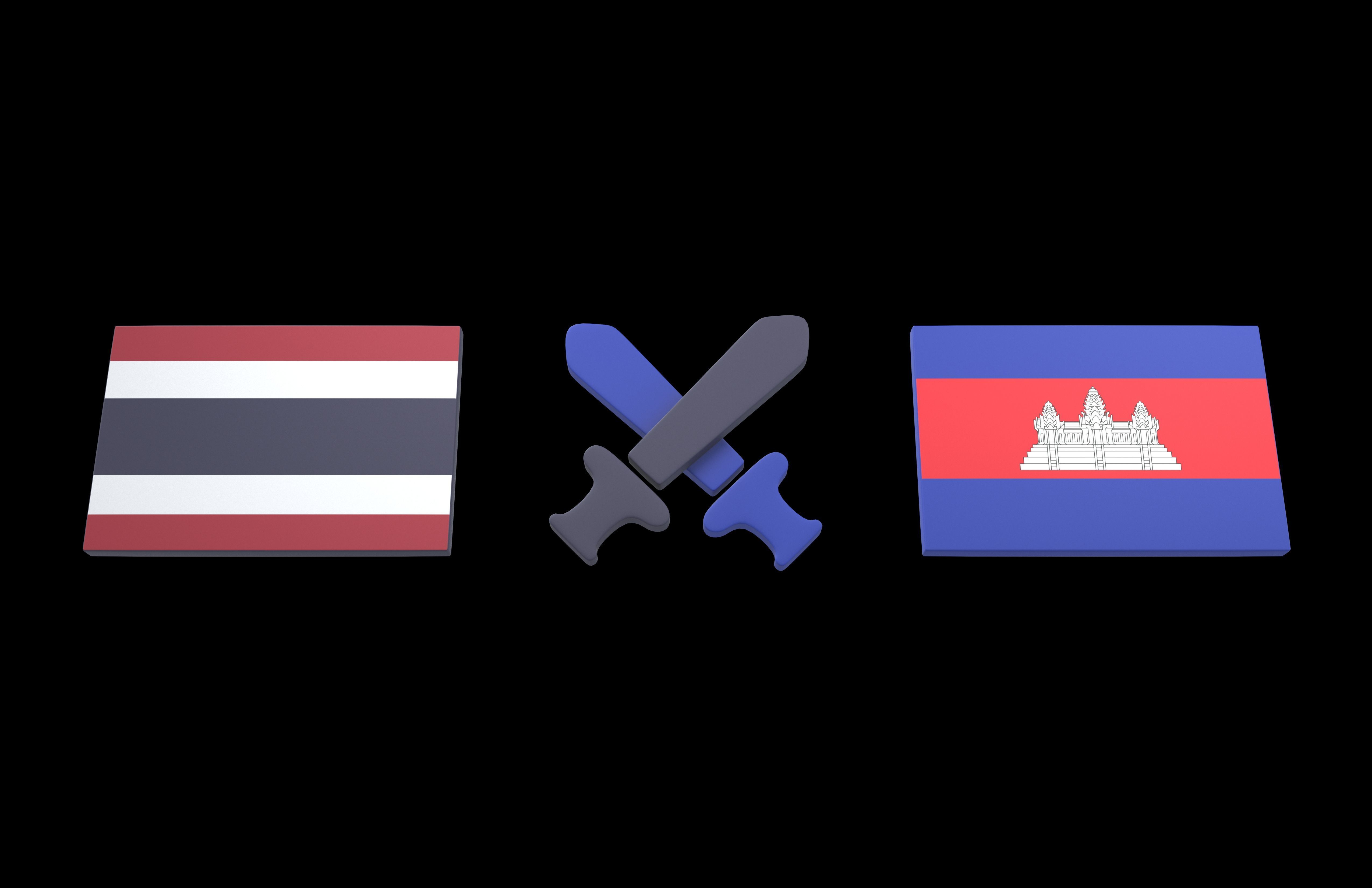Thailand VS Cambodia War Icon v1 001 Low-poly 3D model_1