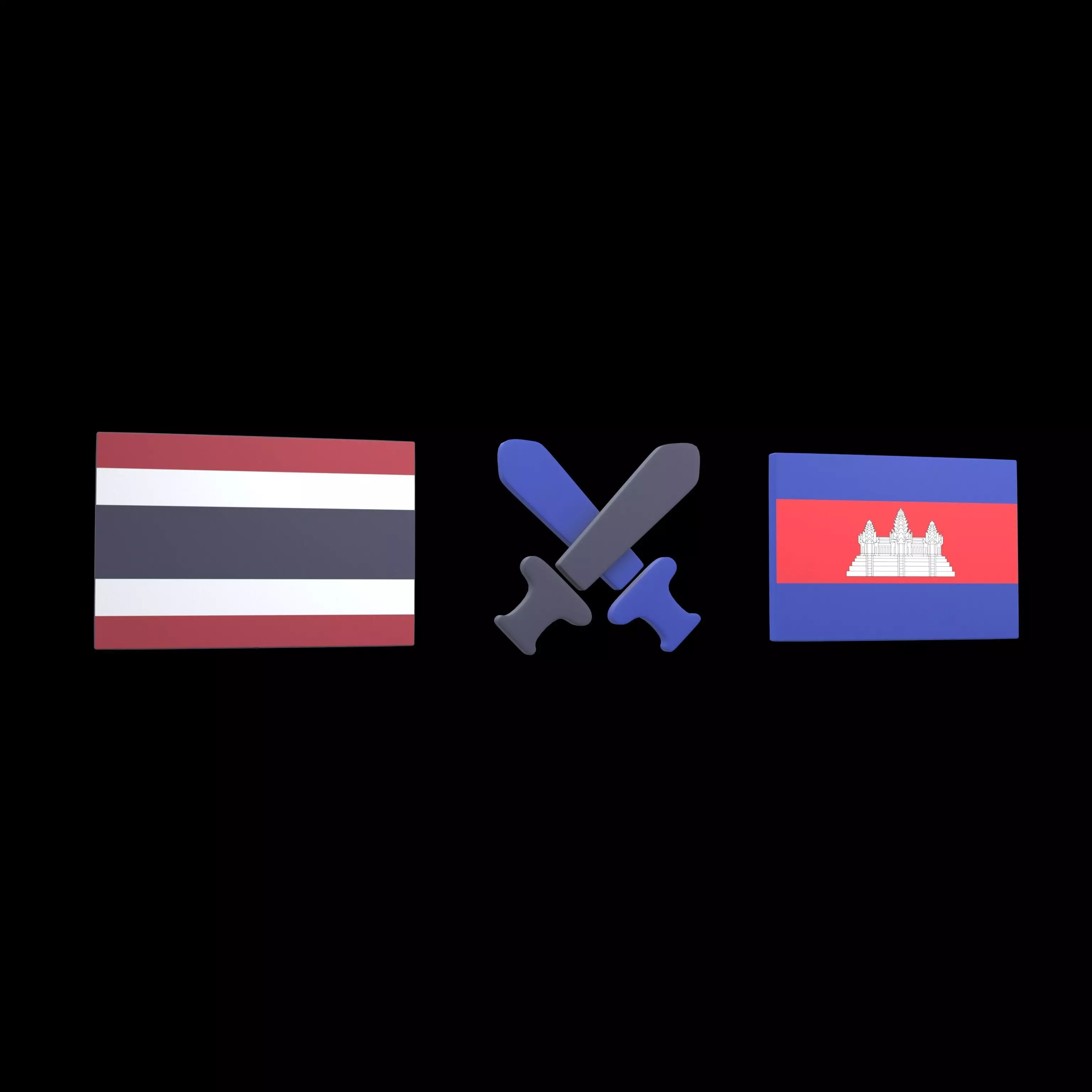 Thailand VS Cambodia War Icon v1 001 Low-poly 3D model_0