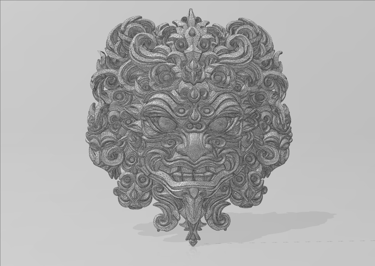 Mythical Beast Mask 3D model_11