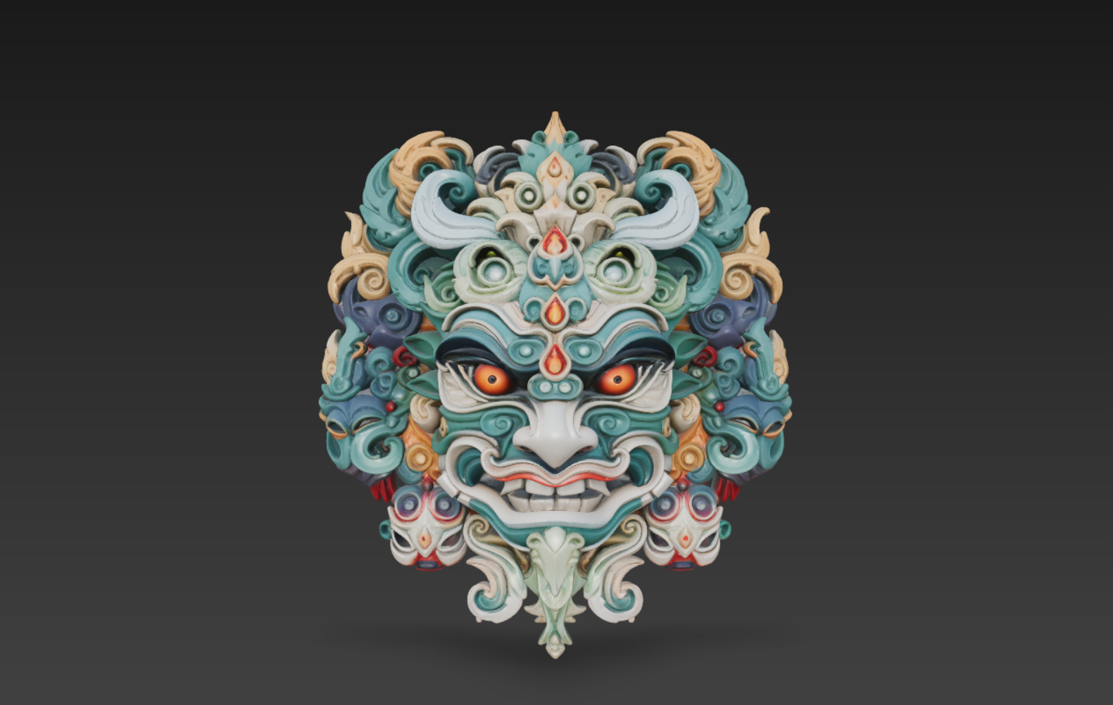 Mythical Beast Mask 3D model_1