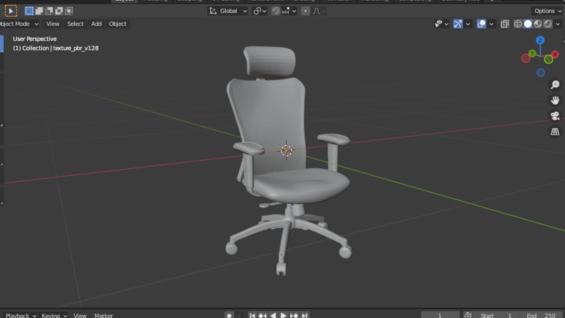 Office computer game chair 05 3D model_4