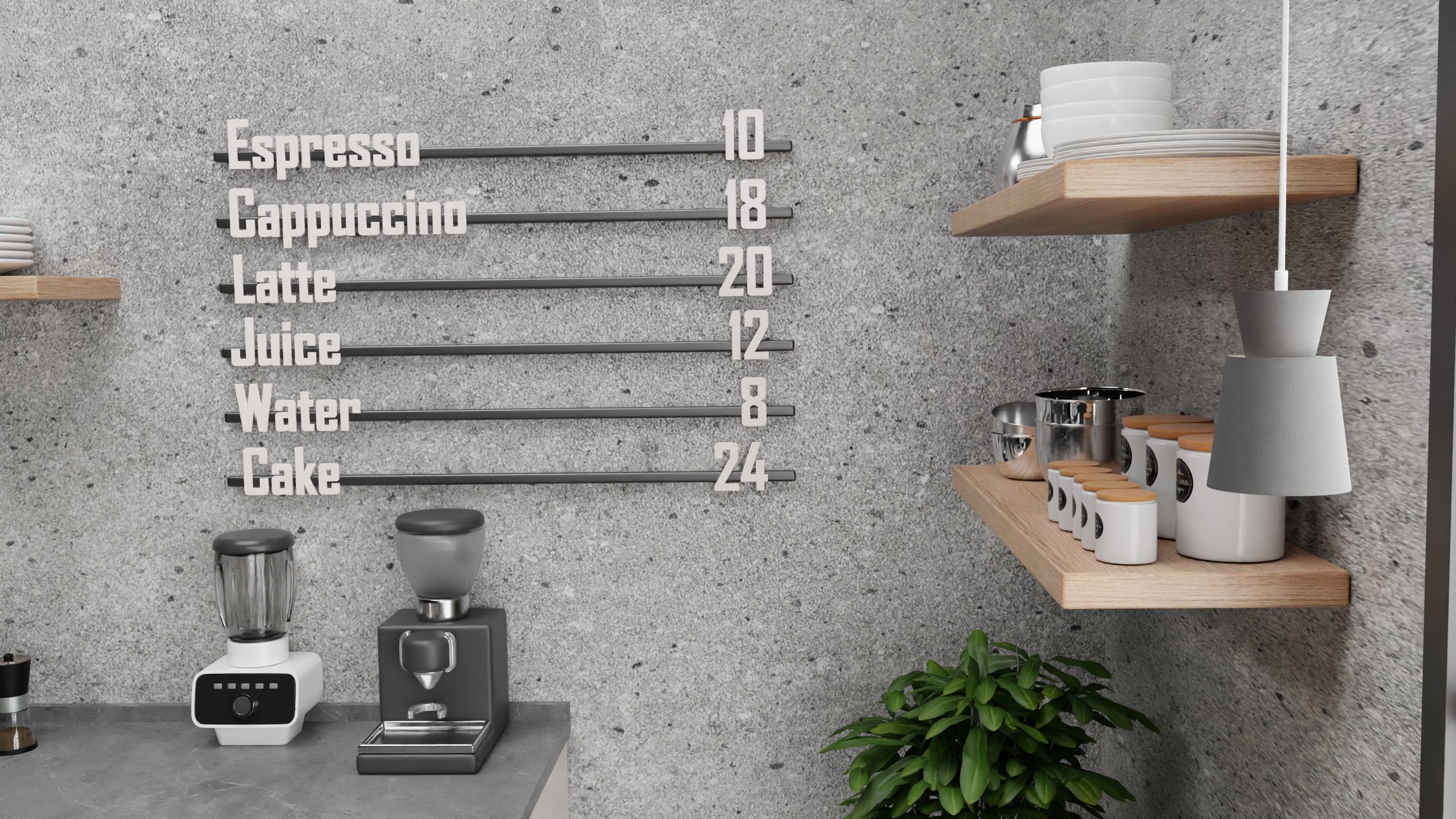 Cafe isometric 3D model_4