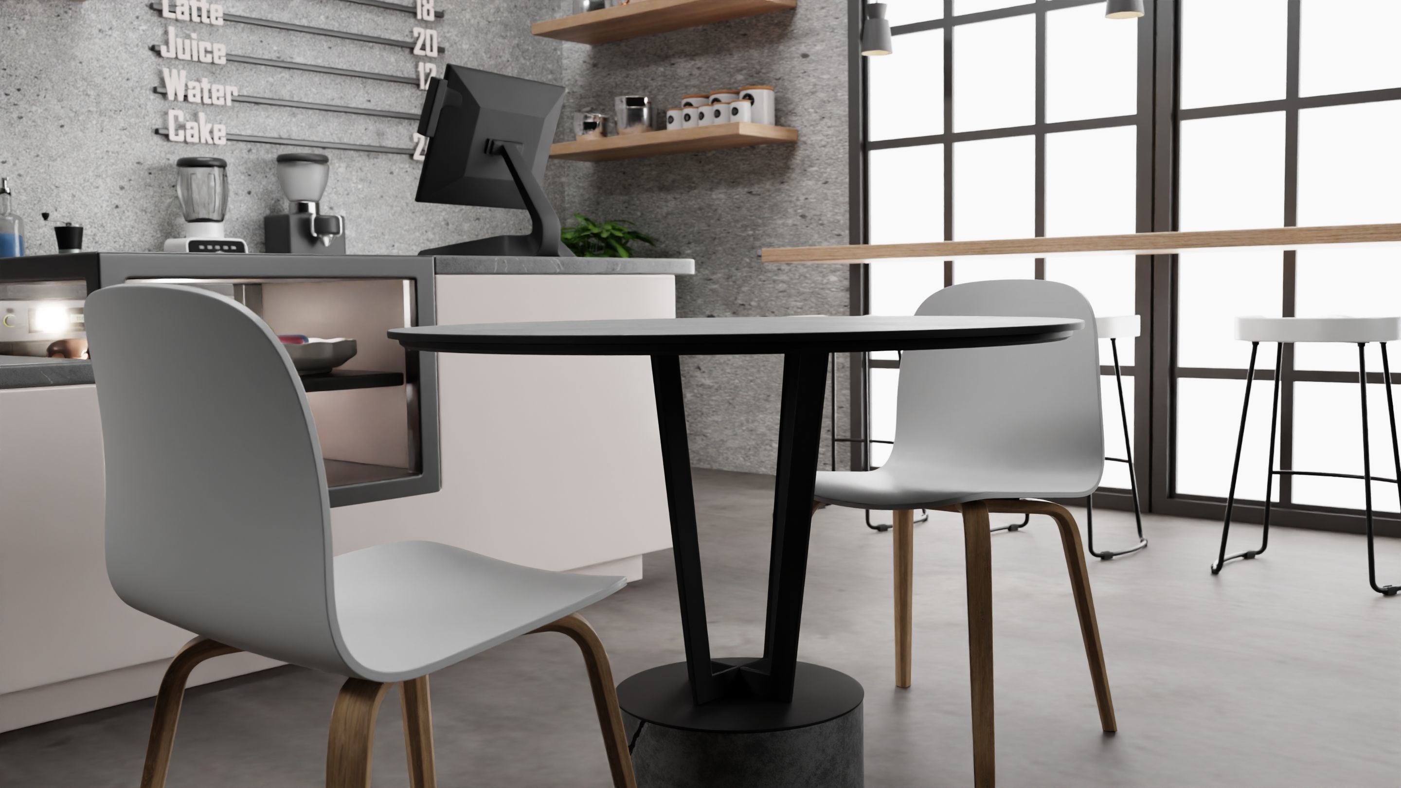 Cafe isometric 3D model_2