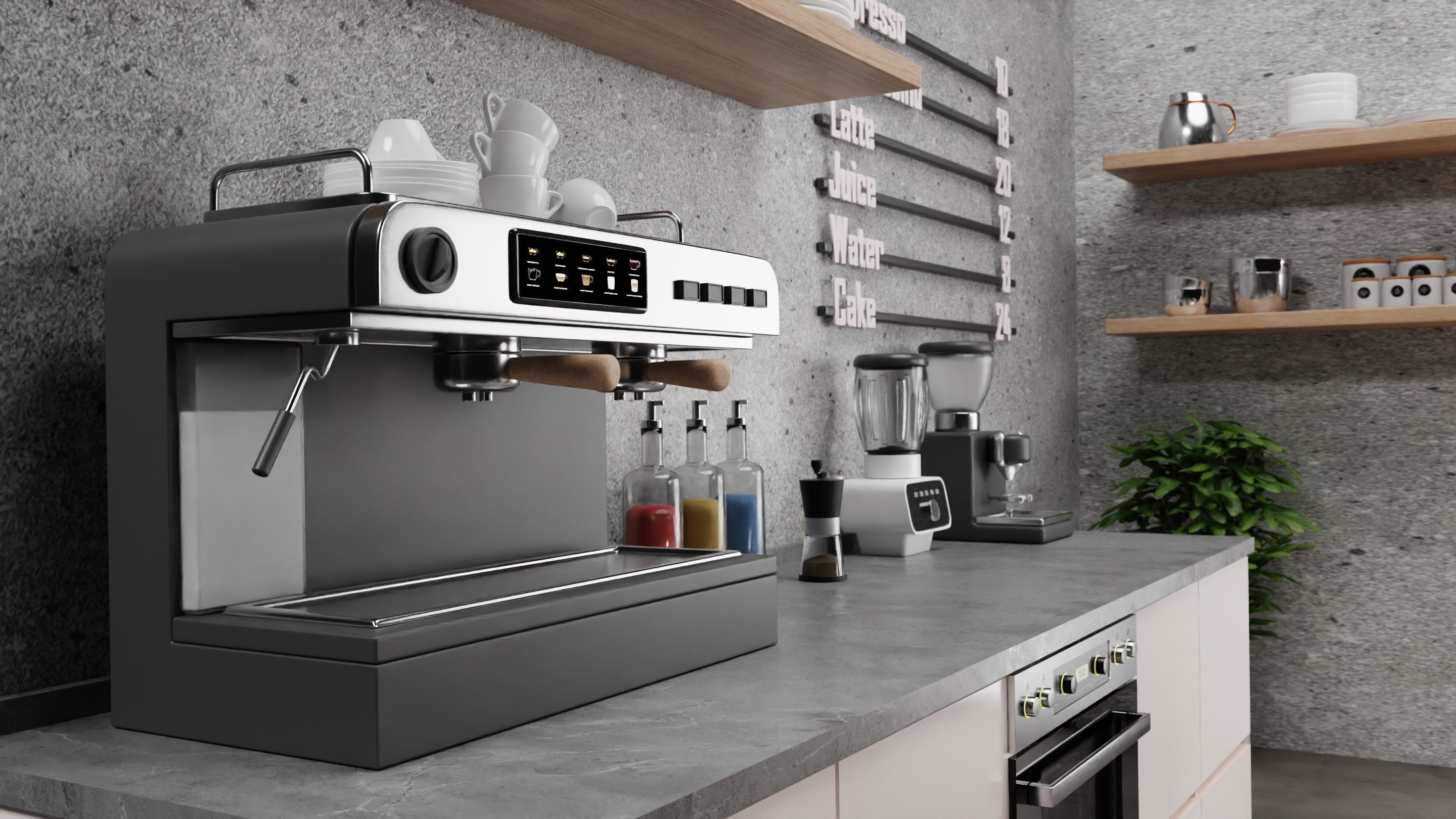 Cafe isometric 3D model_1