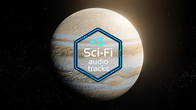 Photorealistic Jupiter High-Res Textures and Sci-Fi Music Pack Low-poly 3D model