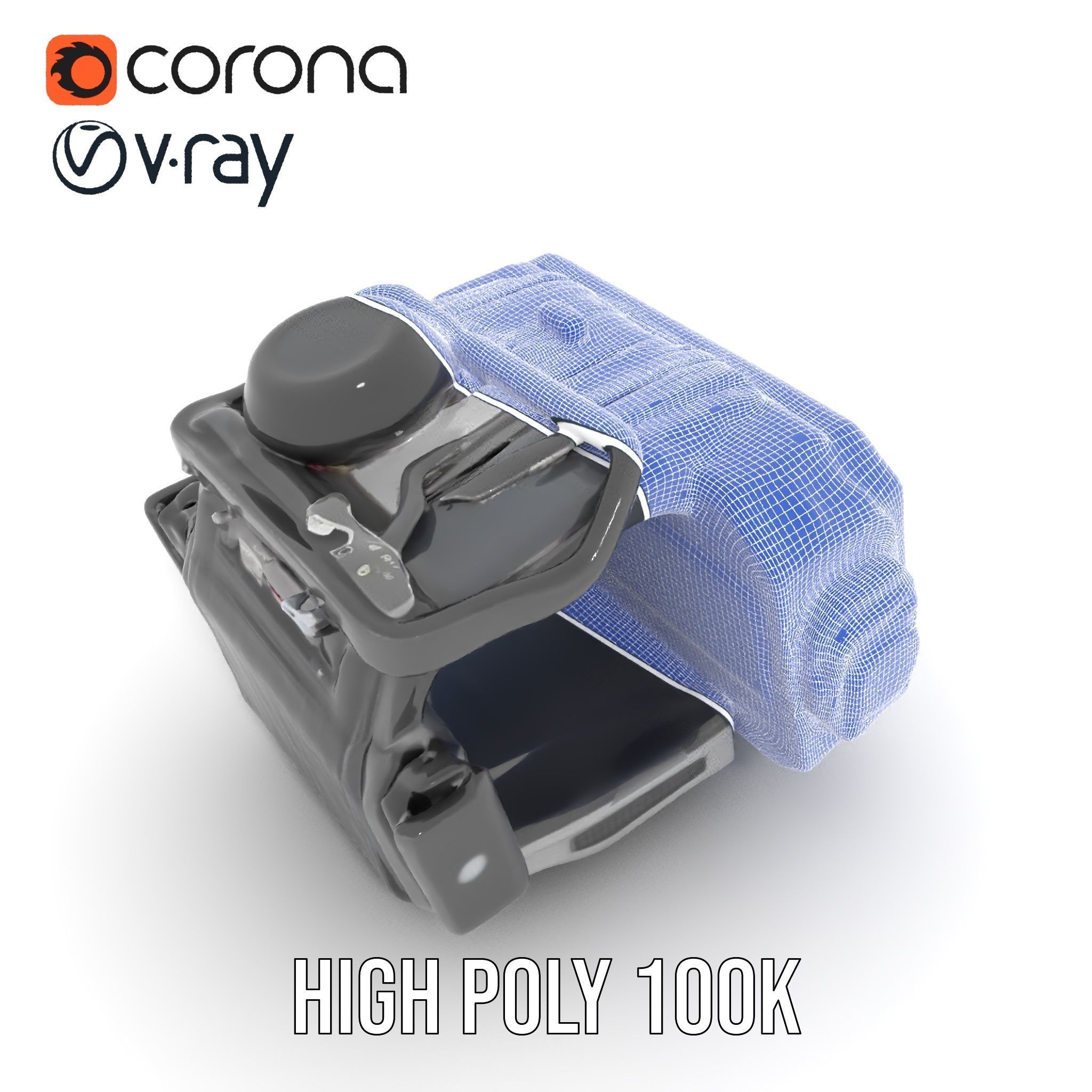 Futuristic Wrist Device Model Pack with Display Low-poly 3D model_23