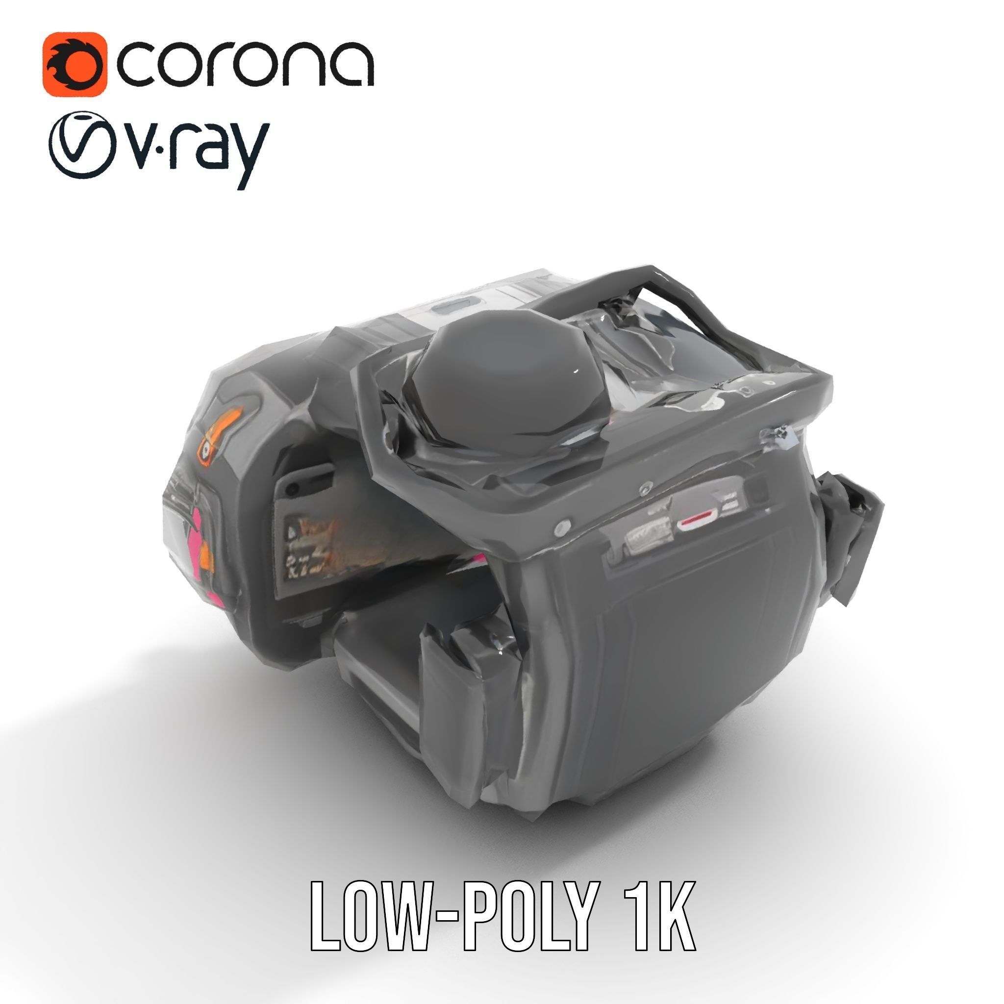 Futuristic Wrist Device Model Pack with Display Low-poly 3D model_9