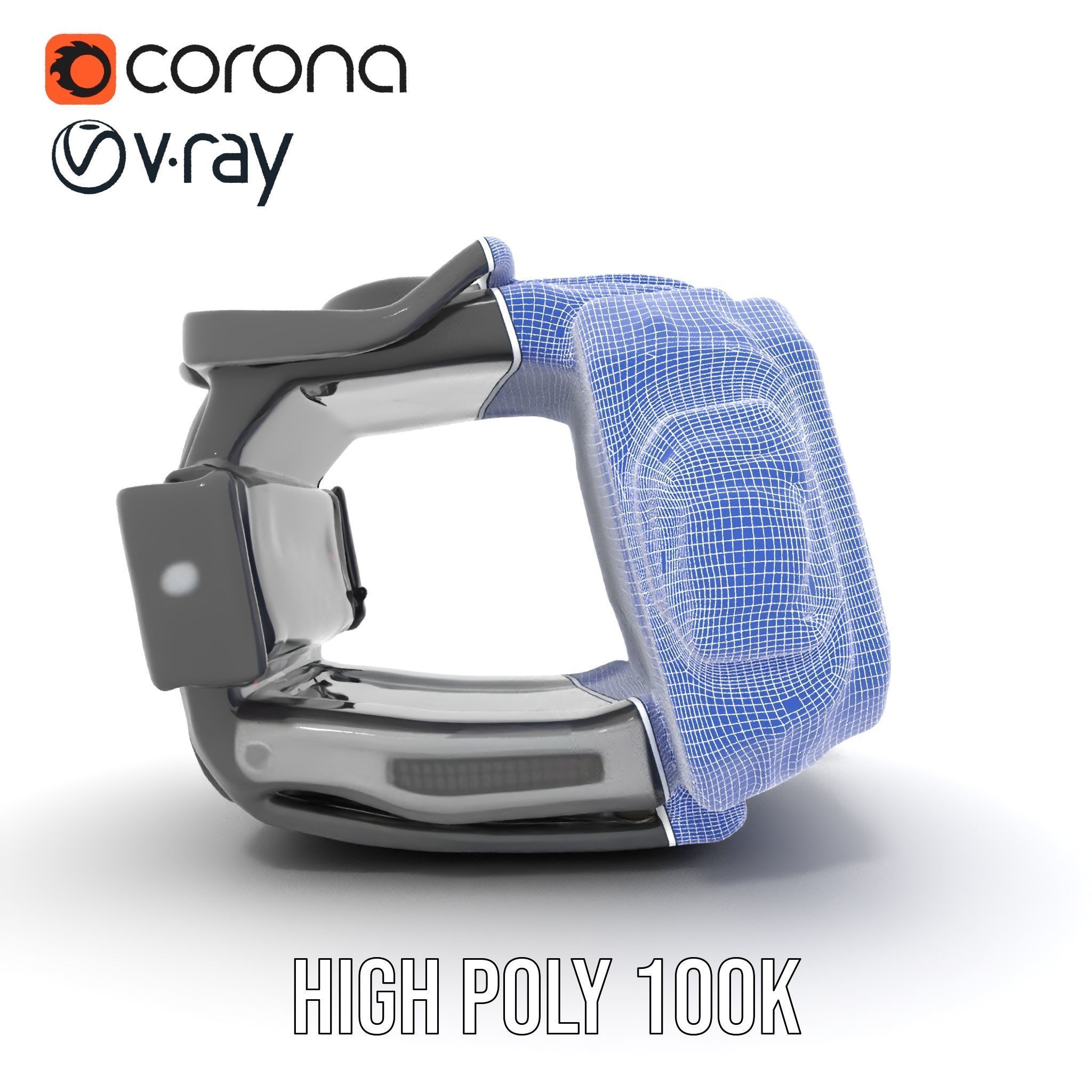 Futuristic Wrist Device Model Pack with Display Low-poly 3D model_33