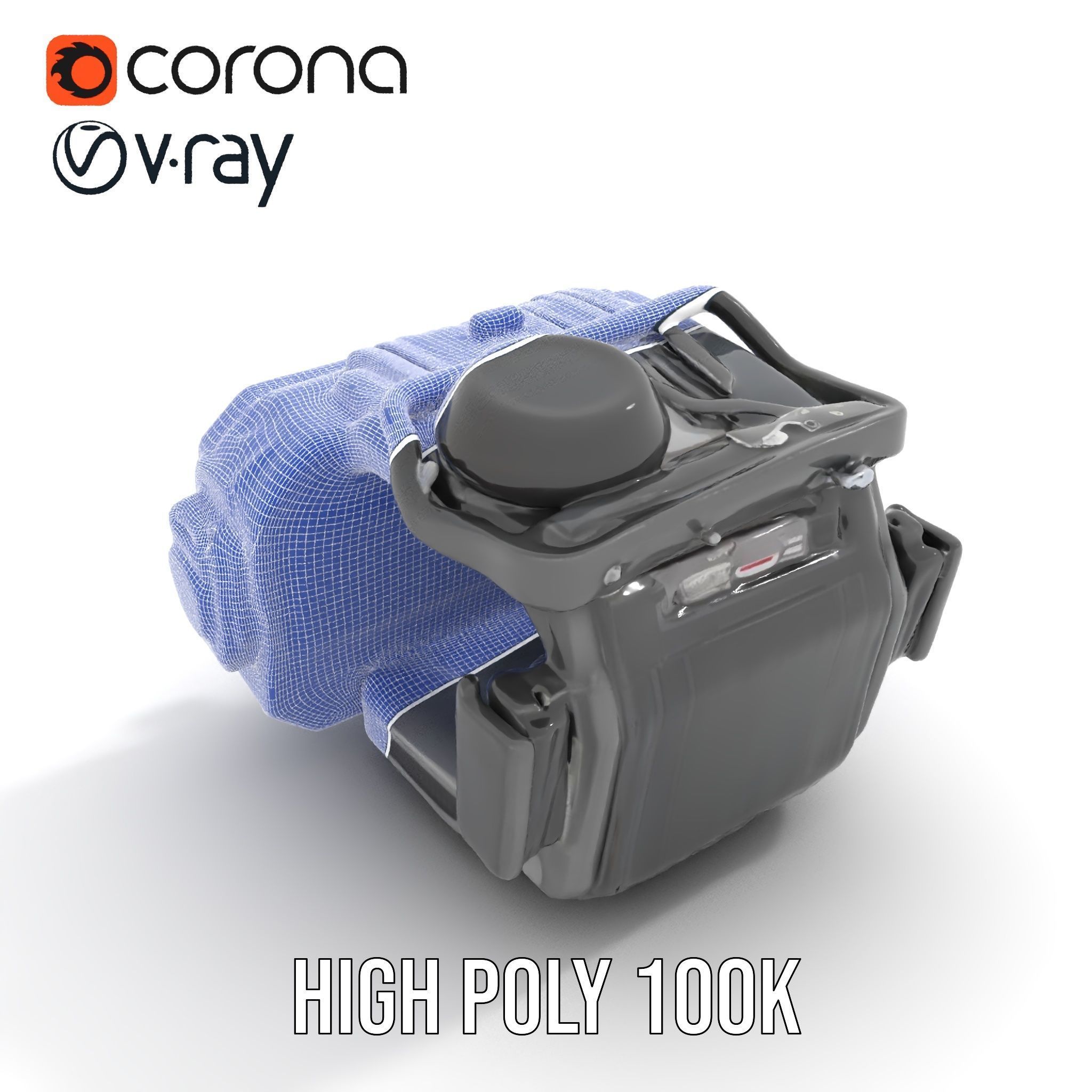 Futuristic Wrist Device Model Pack with Display Low-poly 3D model_15