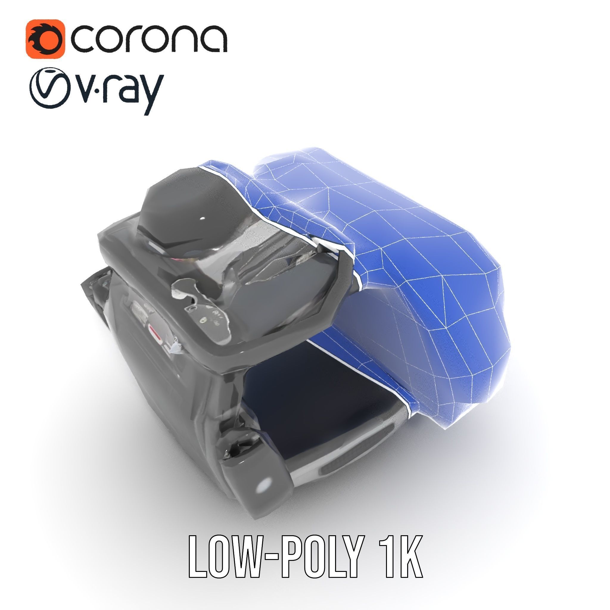 Futuristic Wrist Device Model Pack with Display Low-poly 3D model_25
