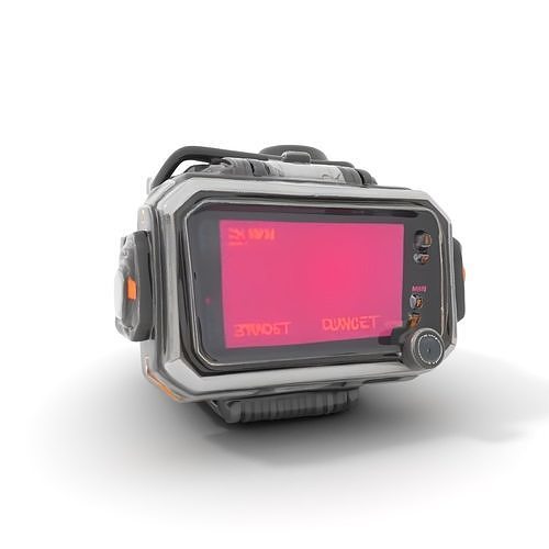 Futuristic Wrist Device Model Pack with Display Low-poly 3D model
