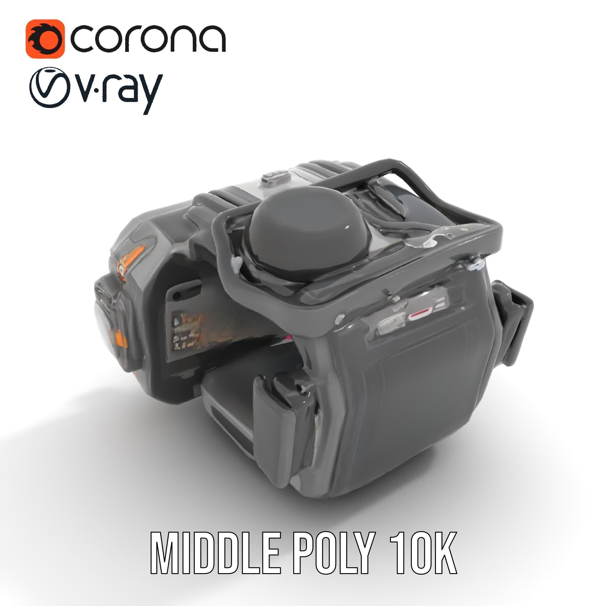 Futuristic Wrist Device Model Pack with Display Low-poly 3D model_5