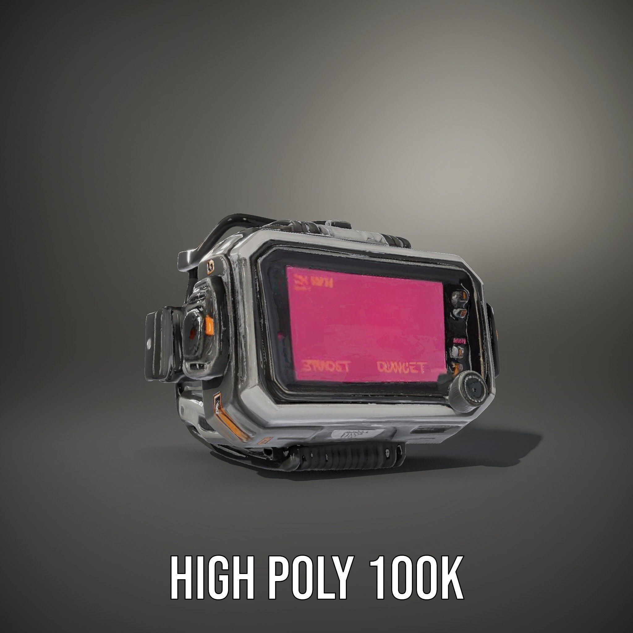 Futuristic Wrist Device Model Pack with Display Low-poly 3D model_8