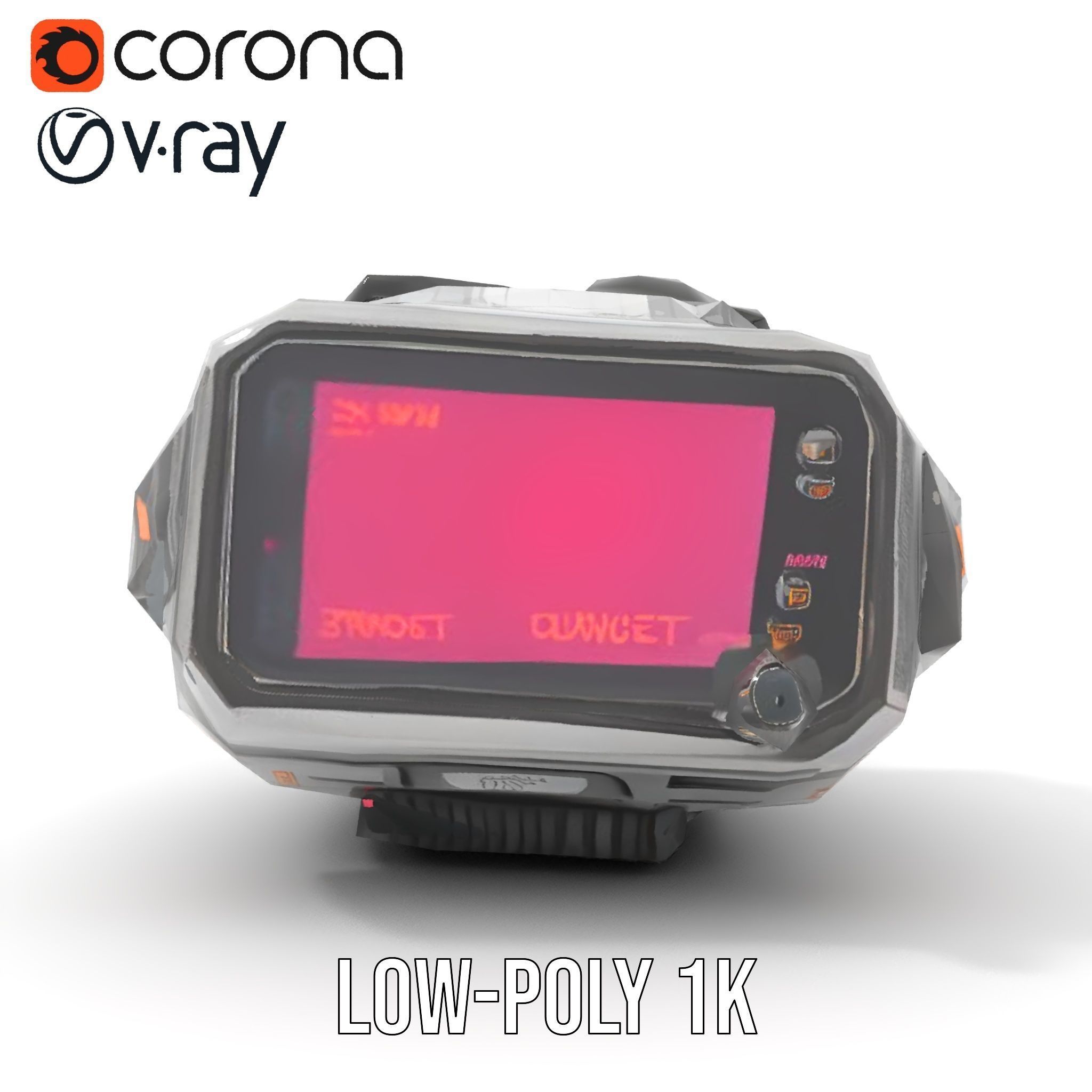 Futuristic Wrist Device Model Pack with Display Low-poly 3D model_19