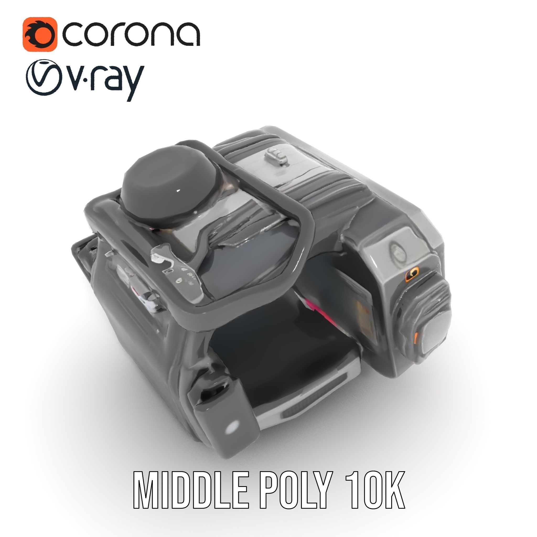 Futuristic Wrist Device Model Pack with Display Low-poly 3D model_13