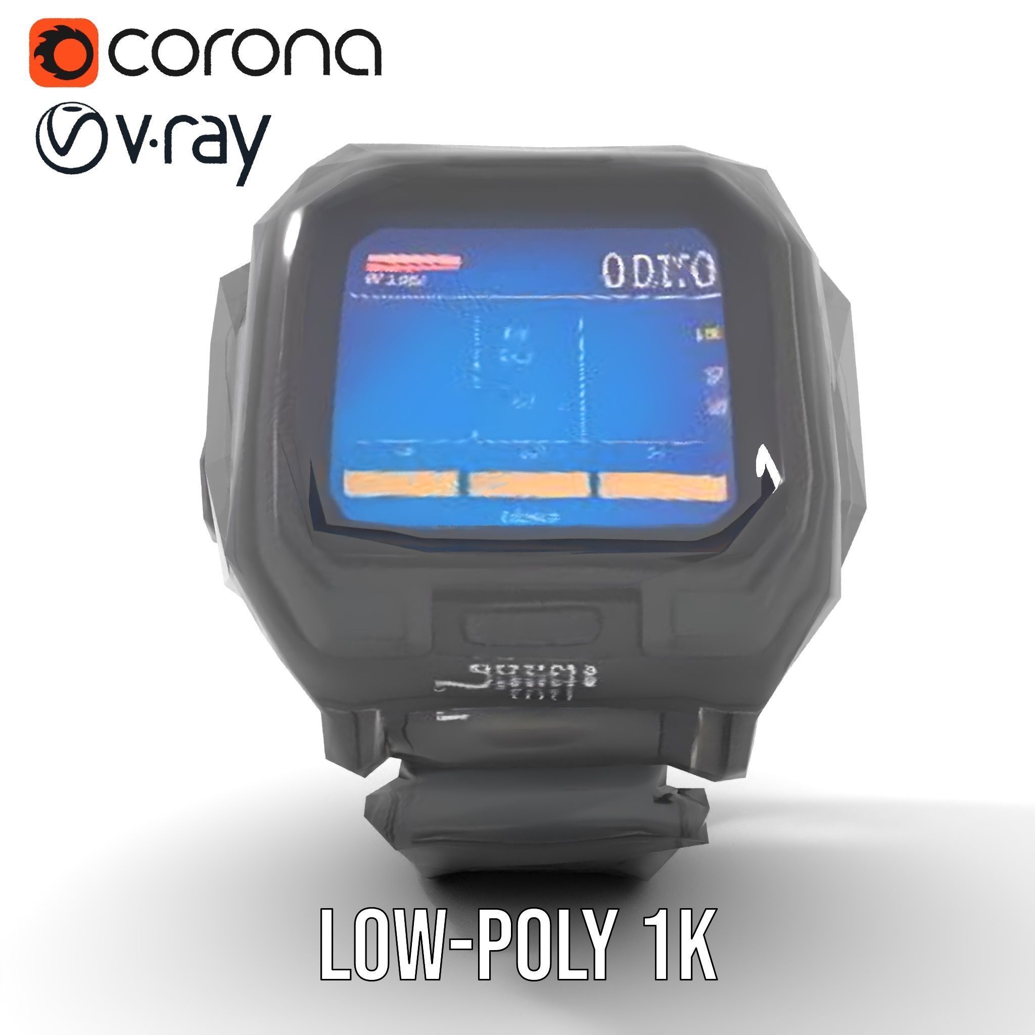 Tactical Digital Watch Model Pack Low-poly 3D model_10