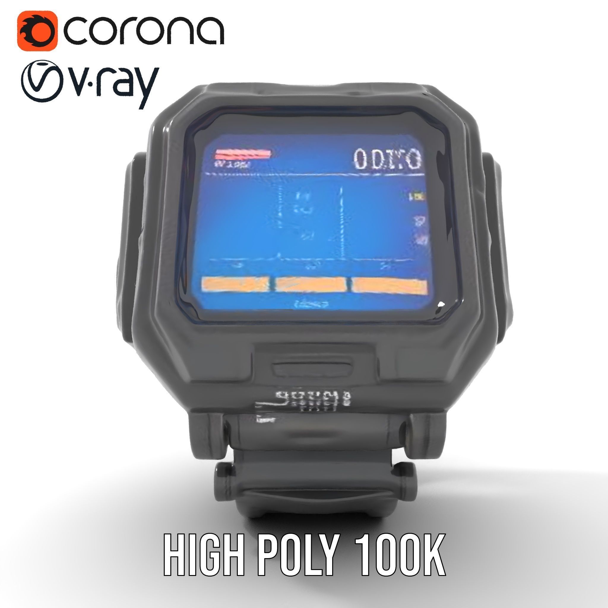 Tactical Digital Watch Model Pack Low-poly 3D model_20