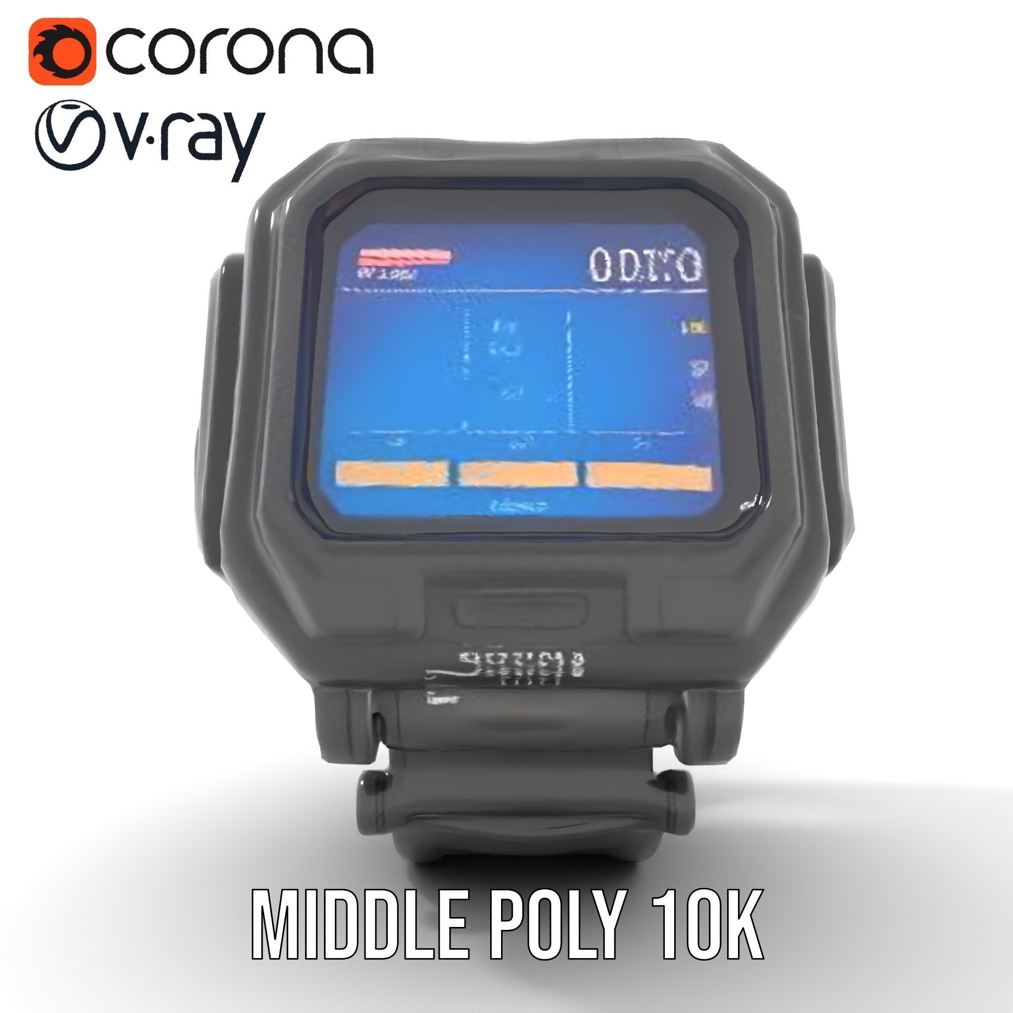 Tactical Digital Watch Model Pack Low-poly 3D model_12