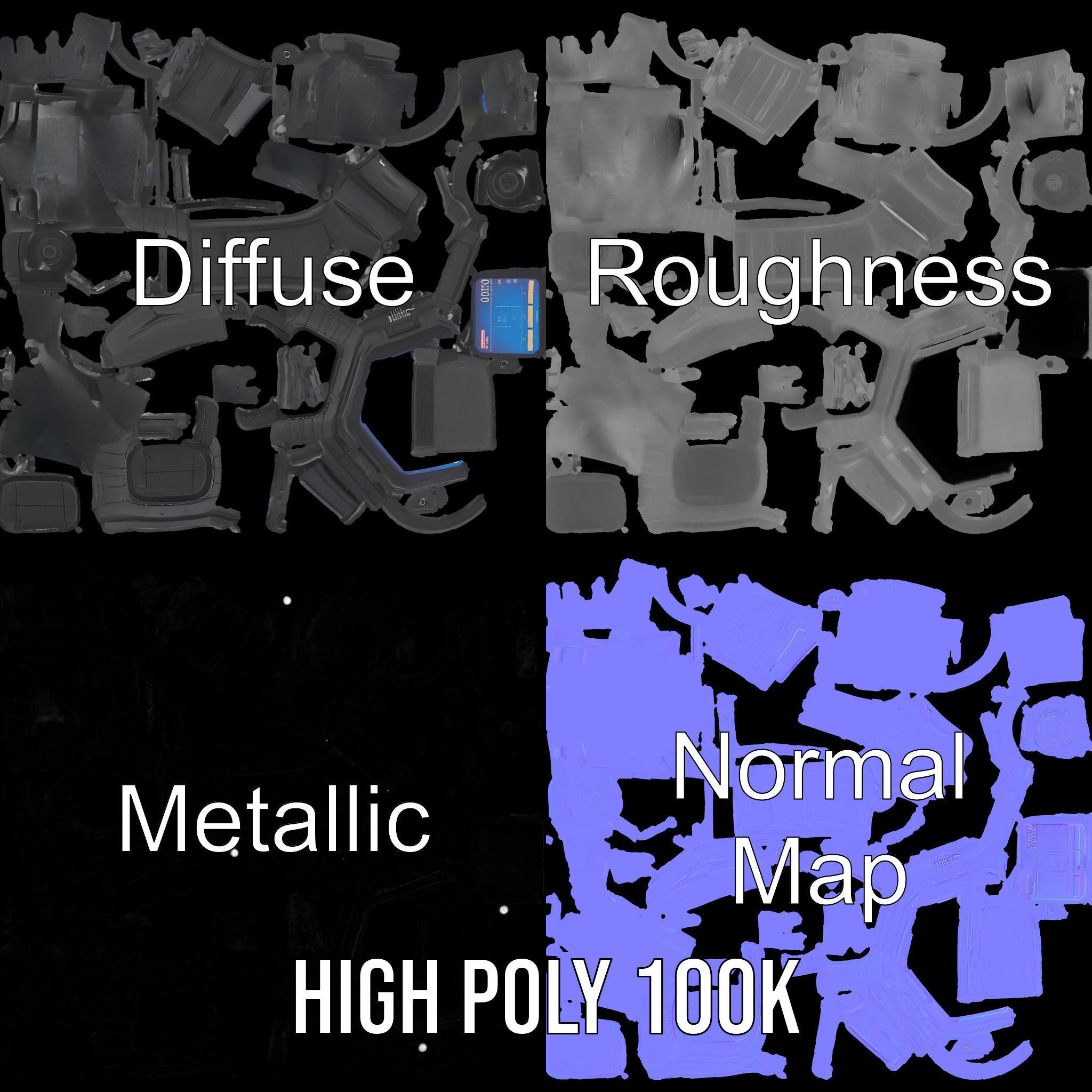 Tactical Digital Watch Model Pack Low-poly 3D model_4