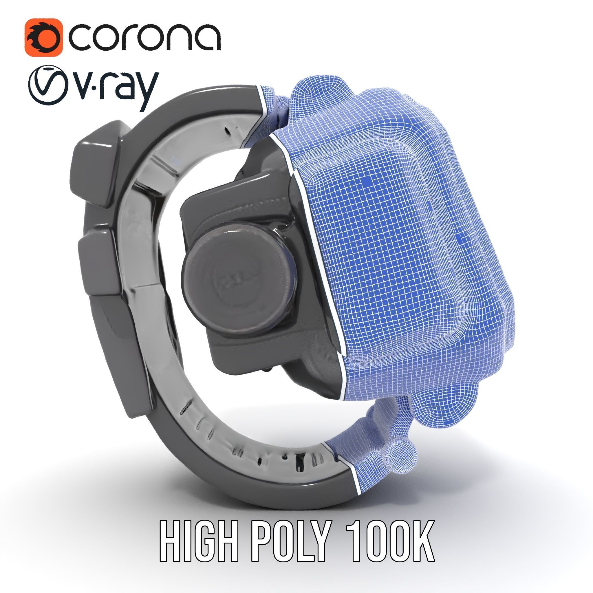 Tactical Digital Watch Model Pack Low-poly 3D model_33