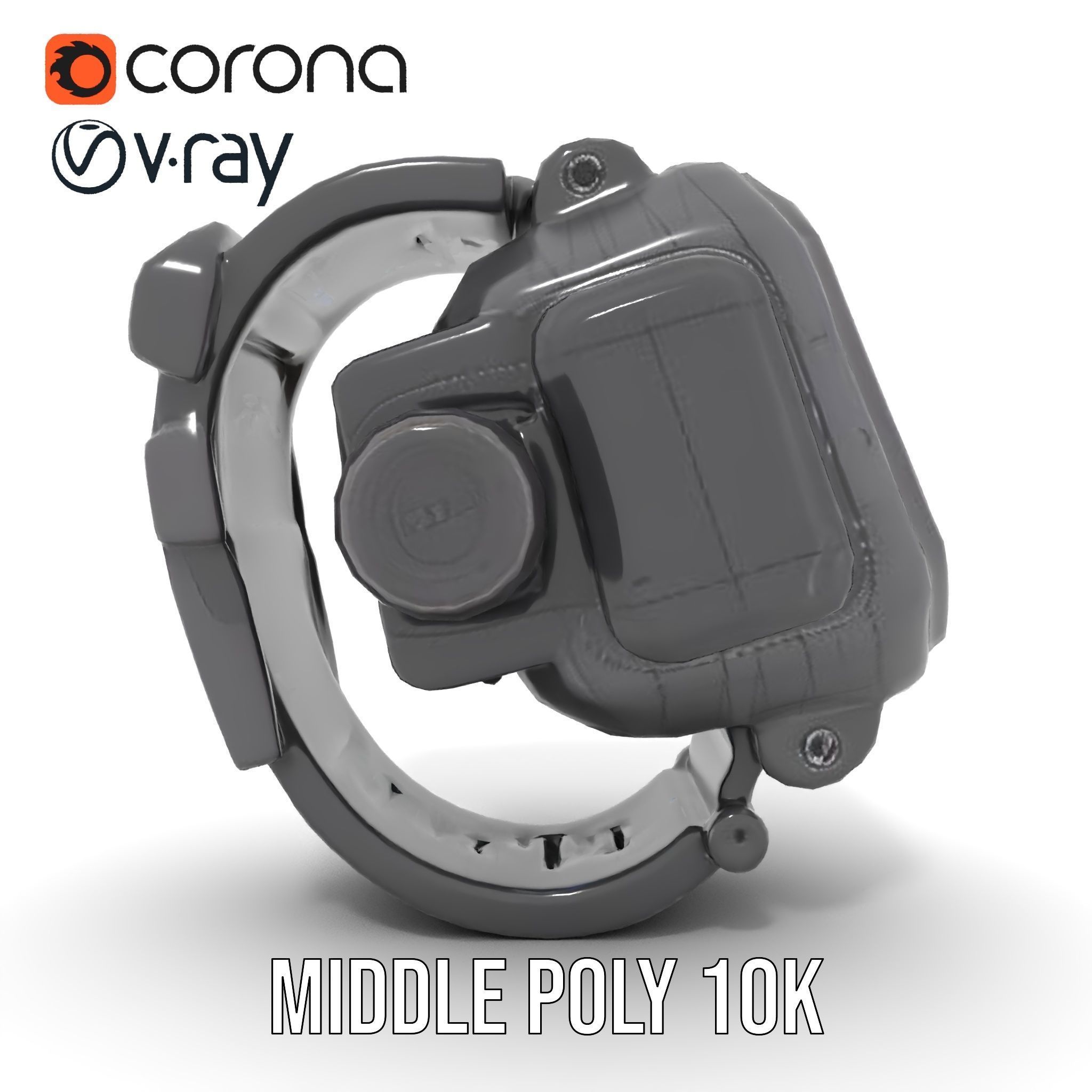 Tactical Digital Watch Model Pack Low-poly 3D model_18