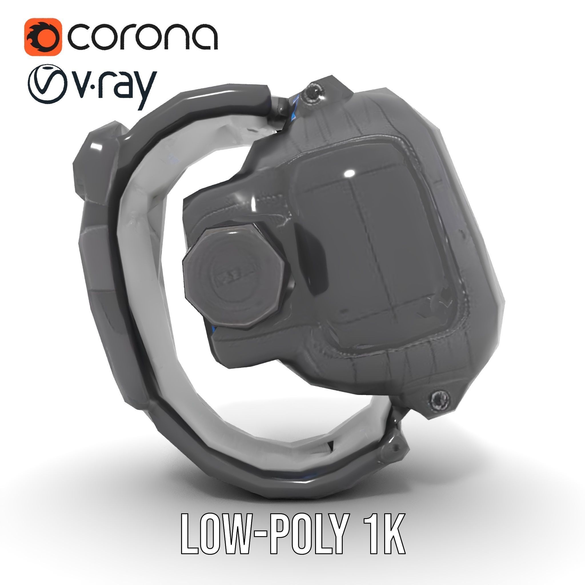 Tactical Digital Watch Model Pack Low-poly 3D model_13