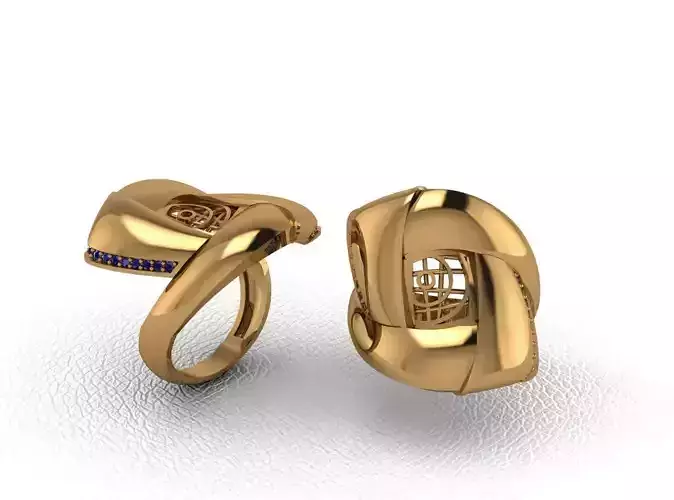 Elegant Gold Ring Design with Blue Sapphire Micro Pave Setting