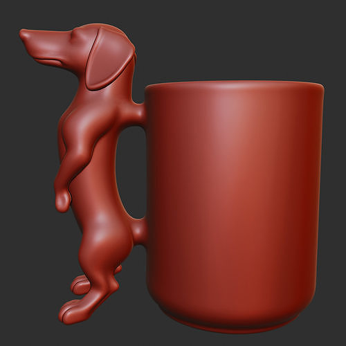 Dachshund Dog Handle Mug 3D print model
