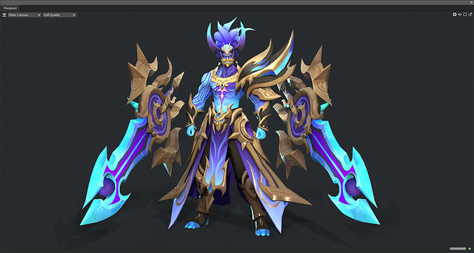Evil spirit warrior Low-poly 3D model