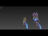 Evil spirit warrior Low-poly 3D model_2