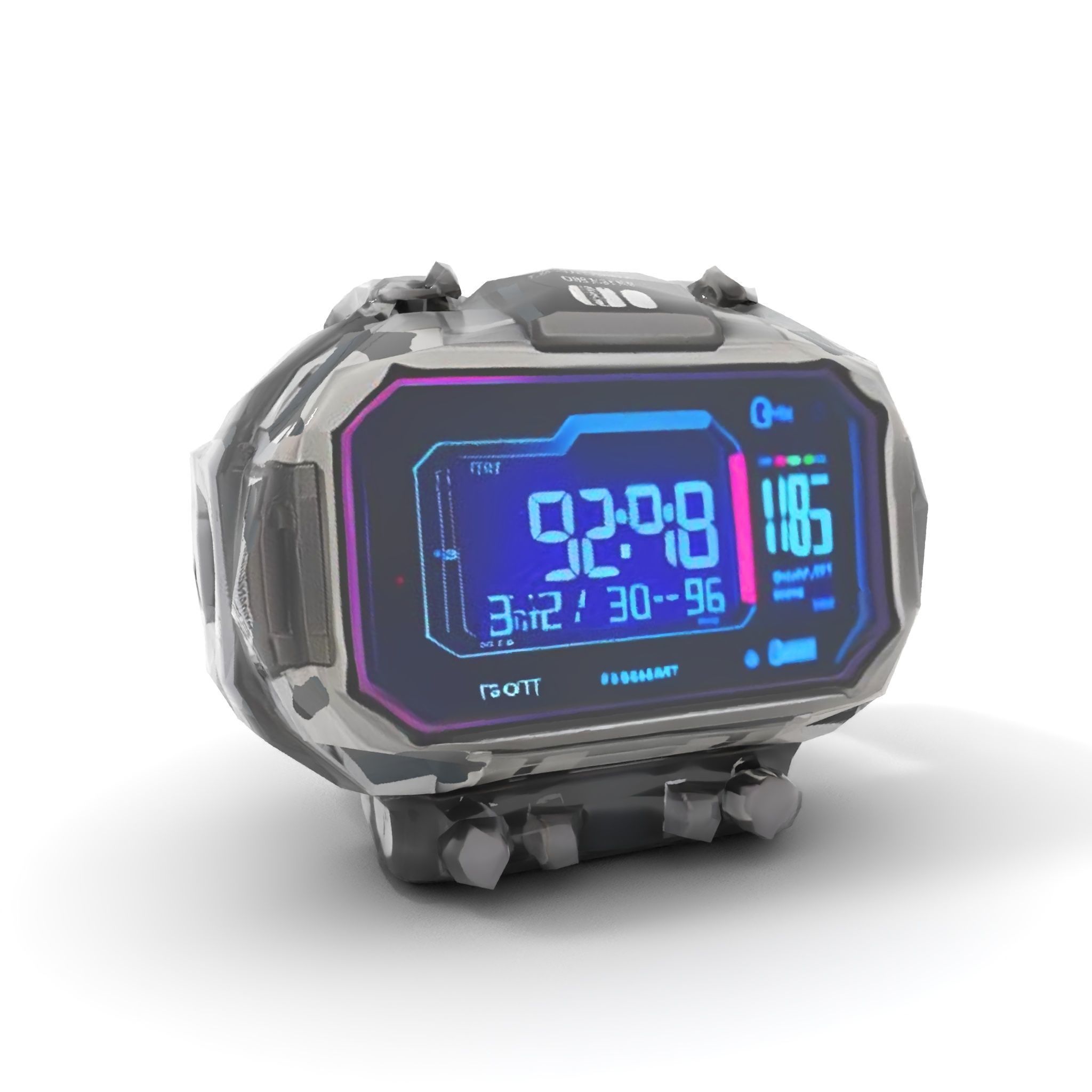 Futuristic Digital Watch Model Pack with HighDetail Display Low-poly 3D model_8